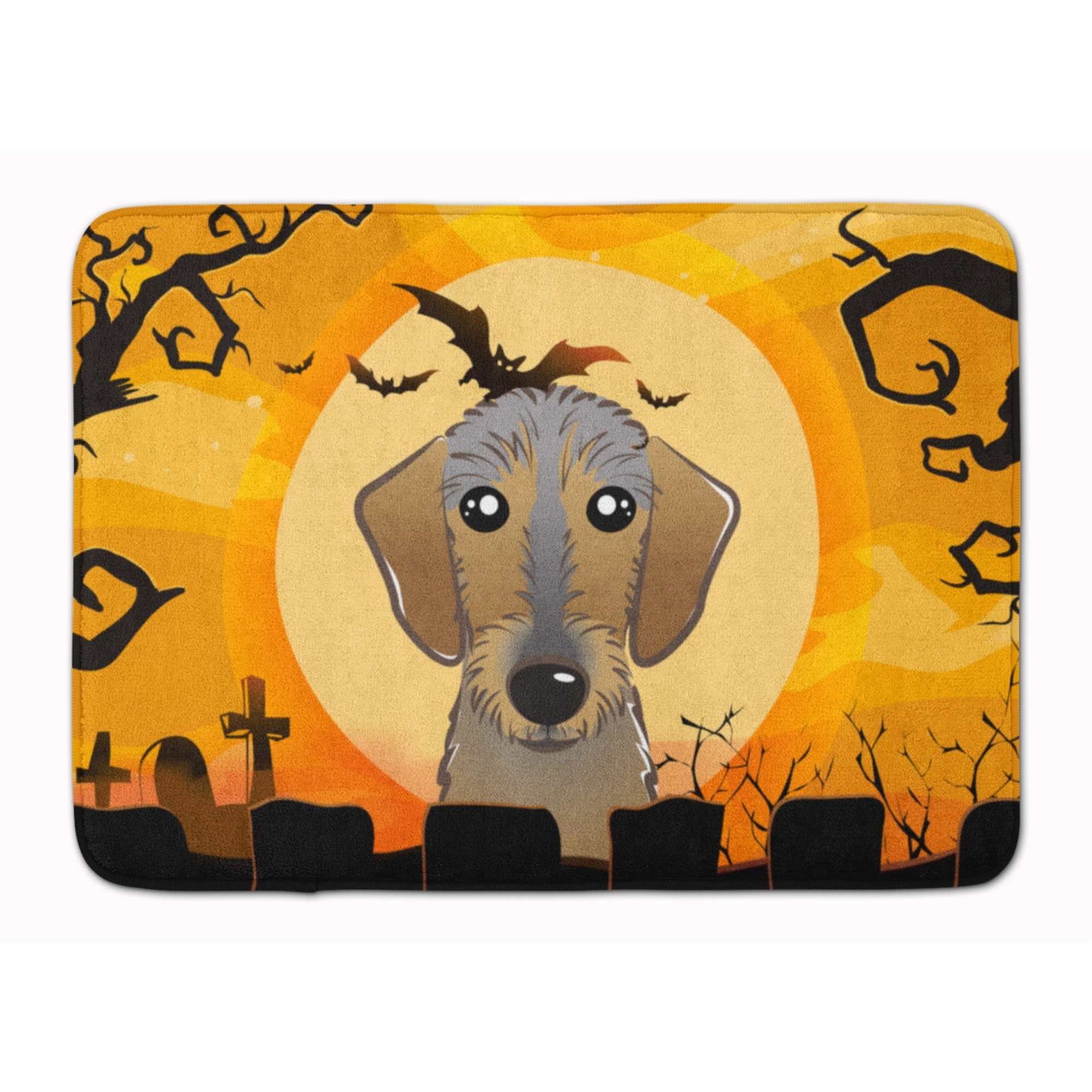 &quotCaroline's Treasures Halloween Wirehaired Dachshund Floor Mat, 19"" x 27"", Multicolor"