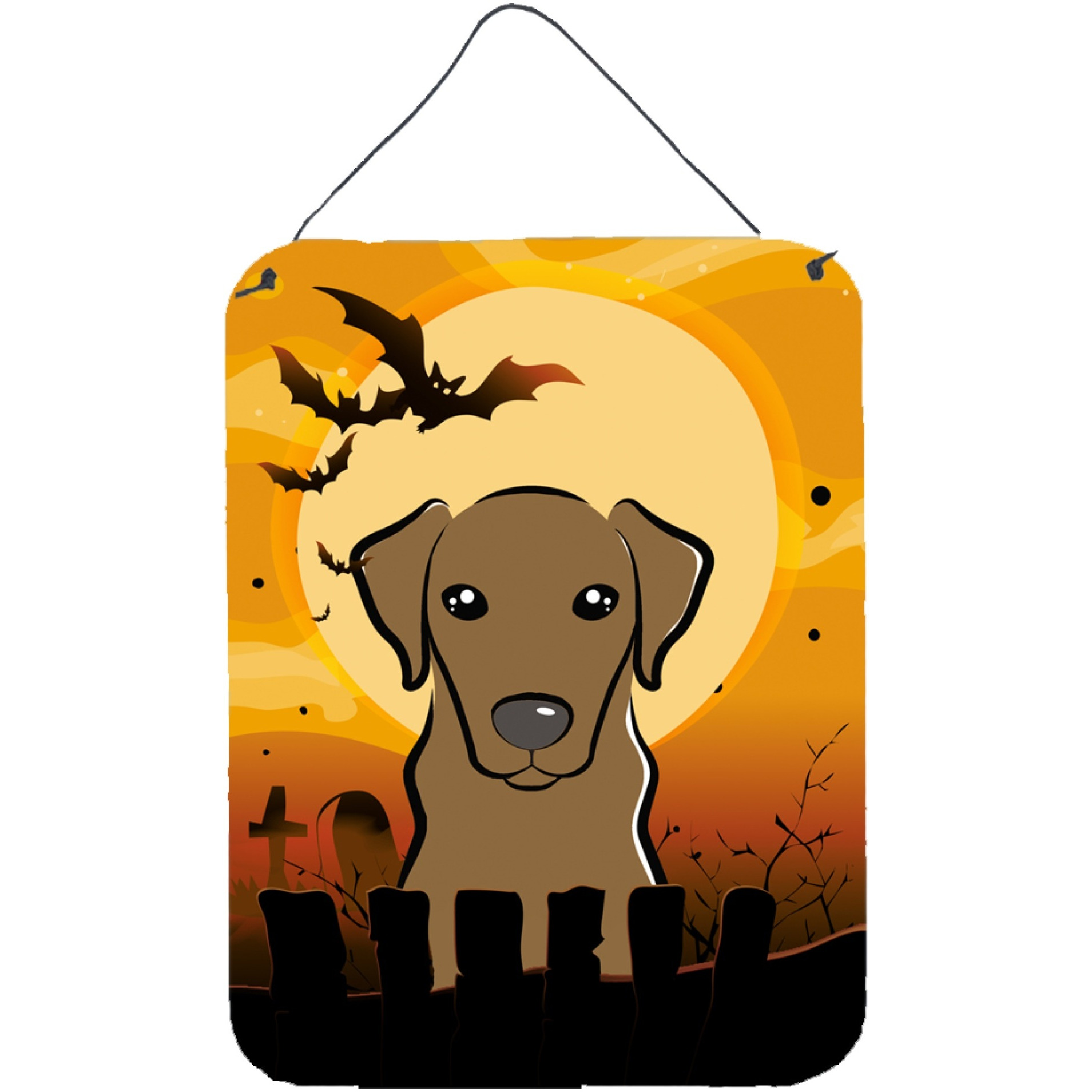 &quotCaroline's Treasures Halloween Chocolate Labrador Wall or Door Hanging Prints BB1792DS1216, 16HX12W, Multicolor"