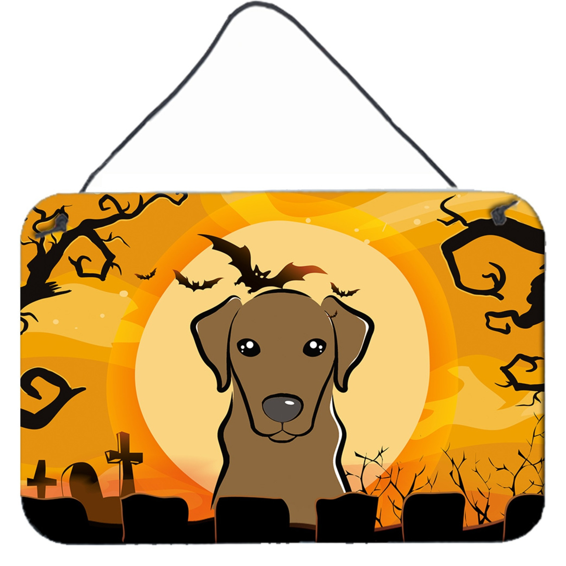 &quotCaroline's Treasures Halloween Chocolate Labrador Wall or Door Hanging Prints BB1792DS812, 8HX12W"