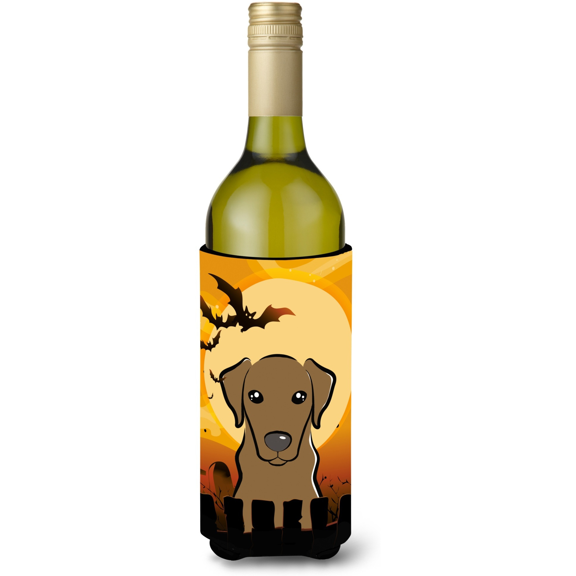 &quotCaroline's Treasures Halloween Chocolate Labrador Wine Bottle Koozie Hugger, 750 ml, Multicolor"
