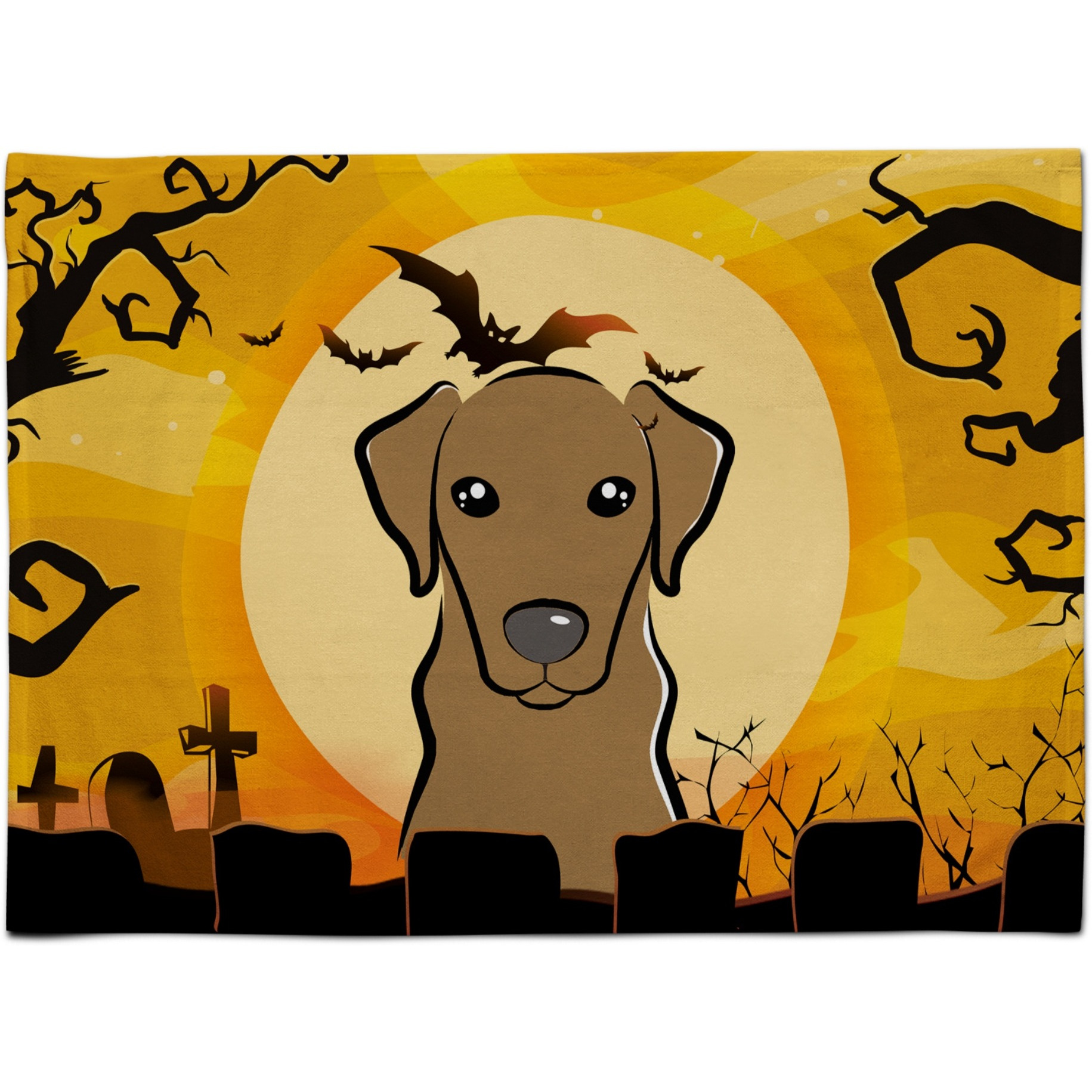 &quotCaroline's Treasures BB1792PLMT Halloween Chocolate Labrador Fabric Placemat, Multicolor"