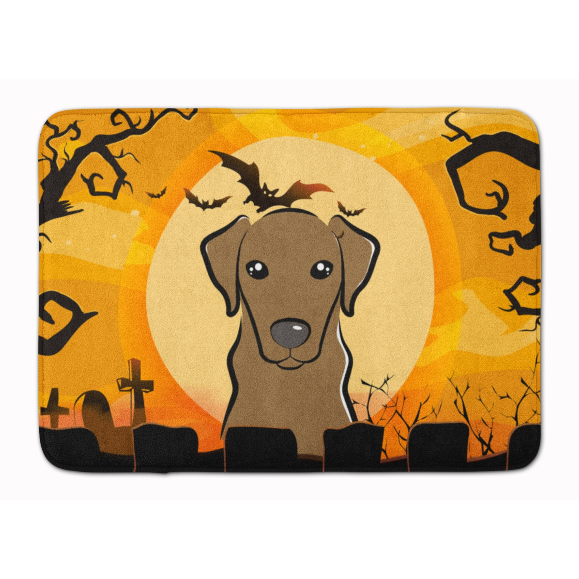 &quotCaroline's Treasures Halloween Chocolate Labrador Floor Mat, 19"" x 27"", Multicolor"