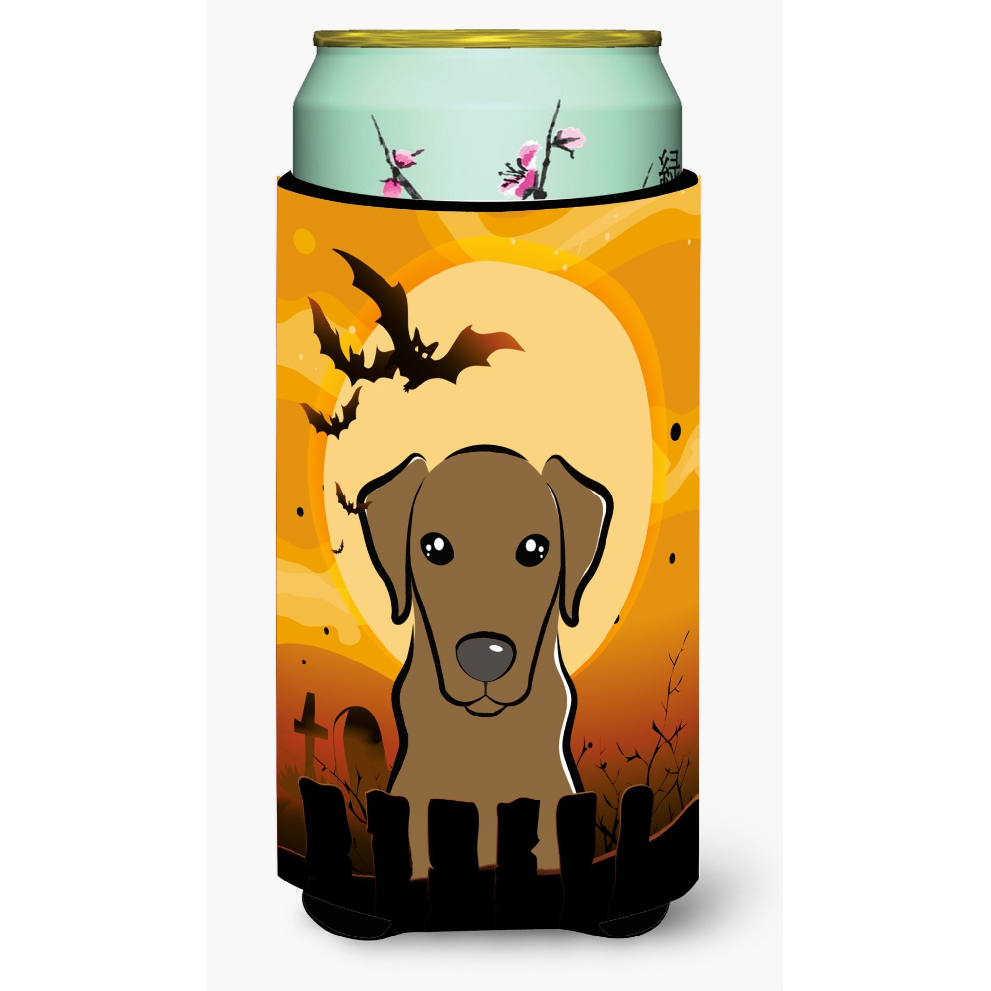 &quotCaroline's Treasures Halloween Chocolate Labrador Tall Boy Koozie Hugger, Multicolor"