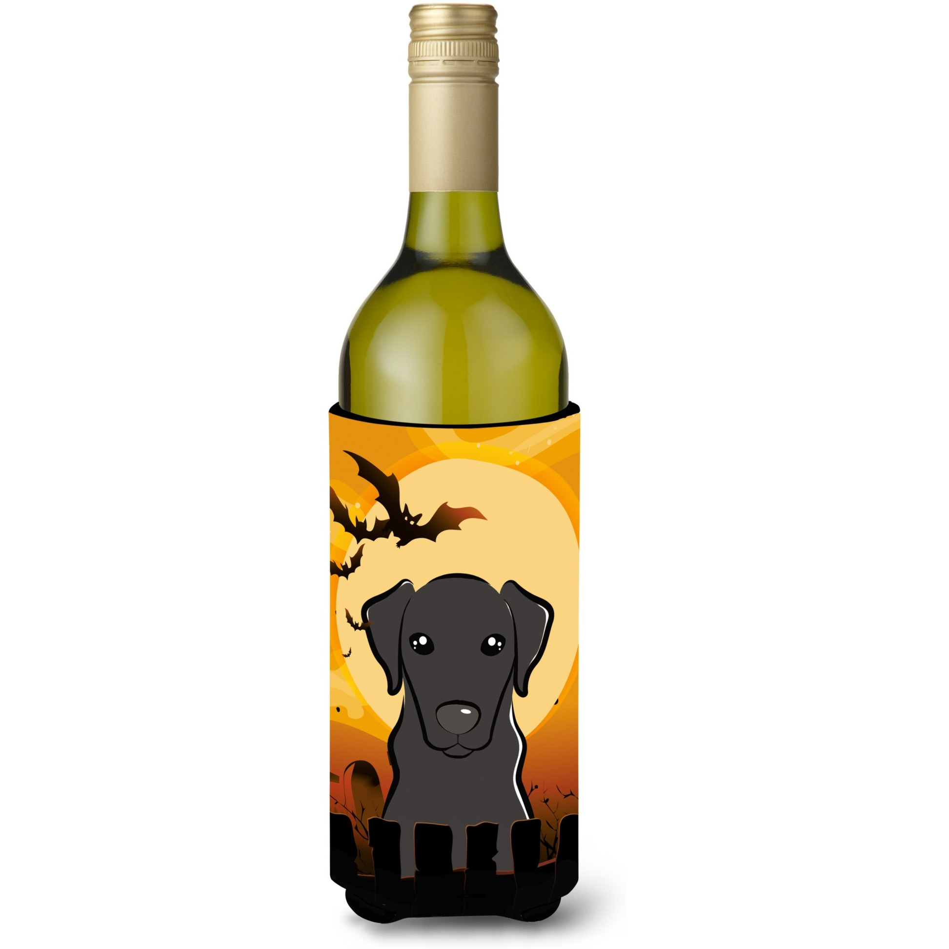 &quotCaroline's Treasures Halloween Black Labrador Wine Bottle Koozie Hugger, 750 ml, Multicolor"