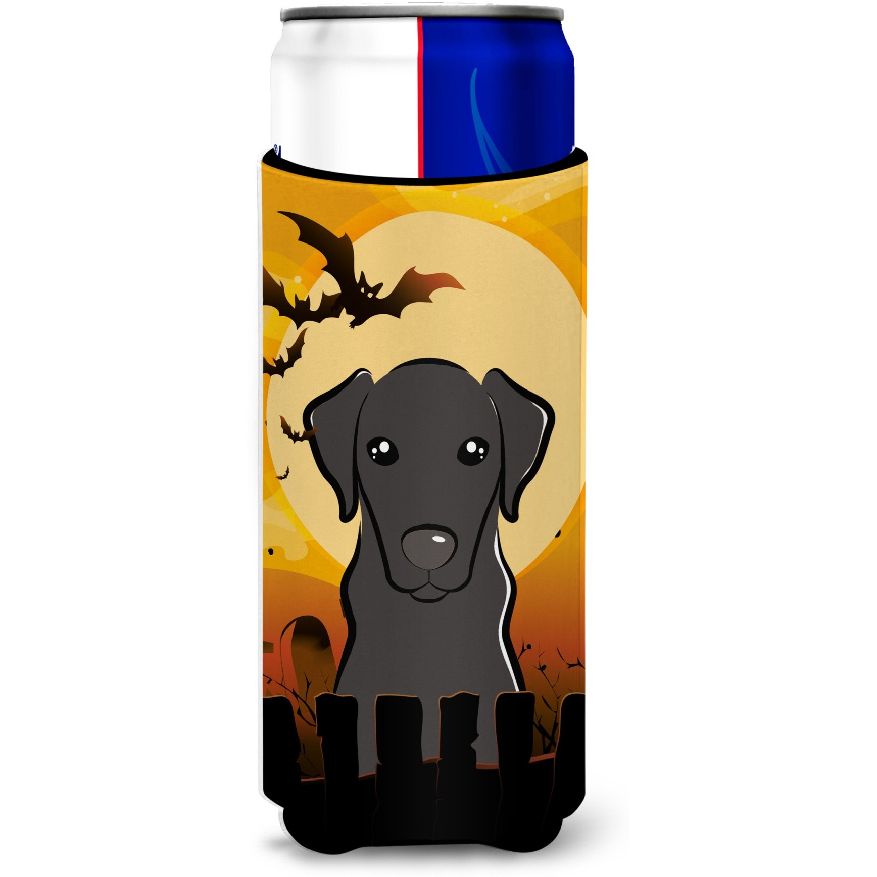 &quotCaroline's Treasures Halloween Black Labrador Michelob Ultra Koozies for Slim Cans, Multicolor"
