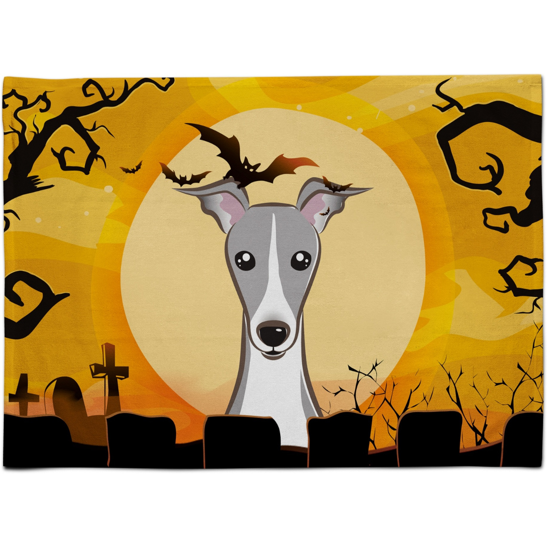 &quotCaroline's Treasures BB1794PLMT Halloween Italian Greyhound Fabric Placemat, Multicolor"