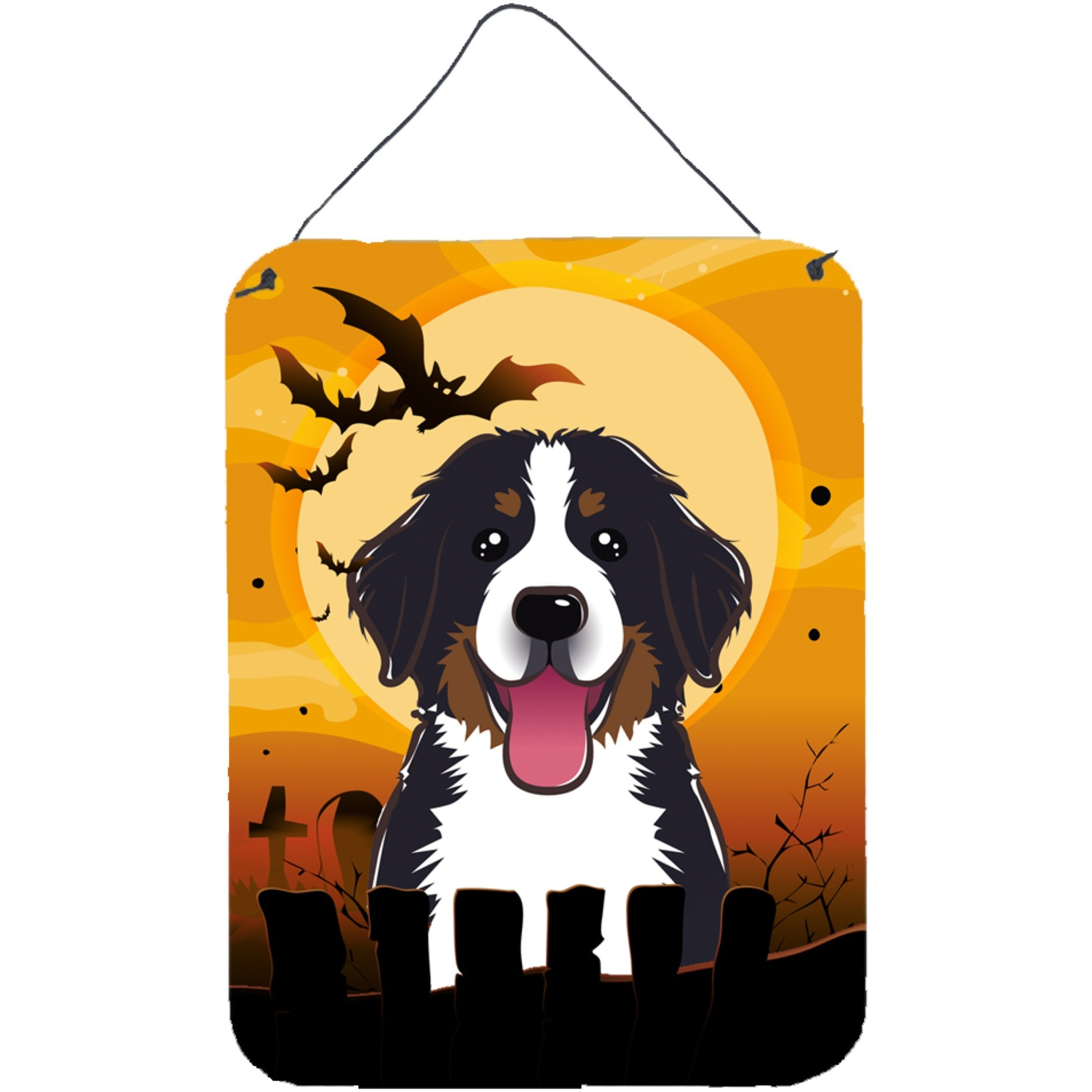 &quotCaroline's Treasures Halloween Bernese Mountain Dog Wall or Door Hanging Prints BB1795DS1216, 16HX12W, Multicolor"