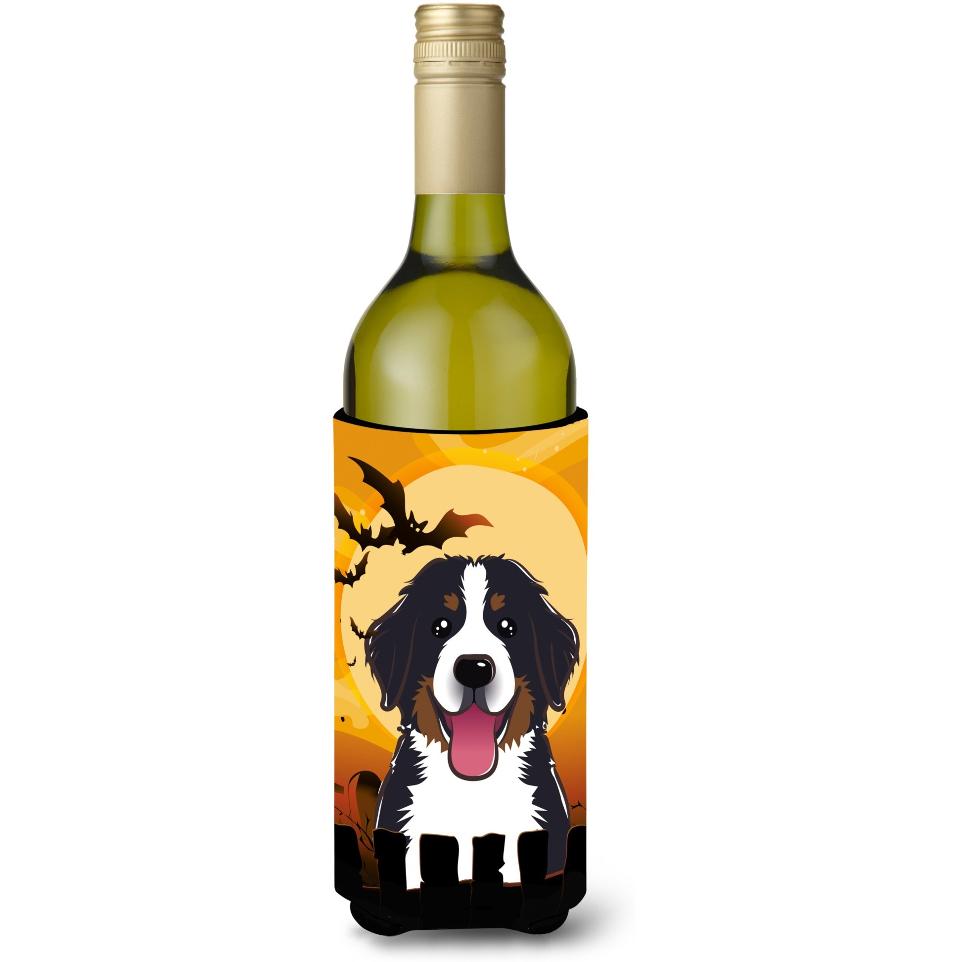 &quotCaroline's Treasures Halloween Bernese Mountain Dog Wine Bottle Koozie Hugger, 750 ml, Multicolor"
