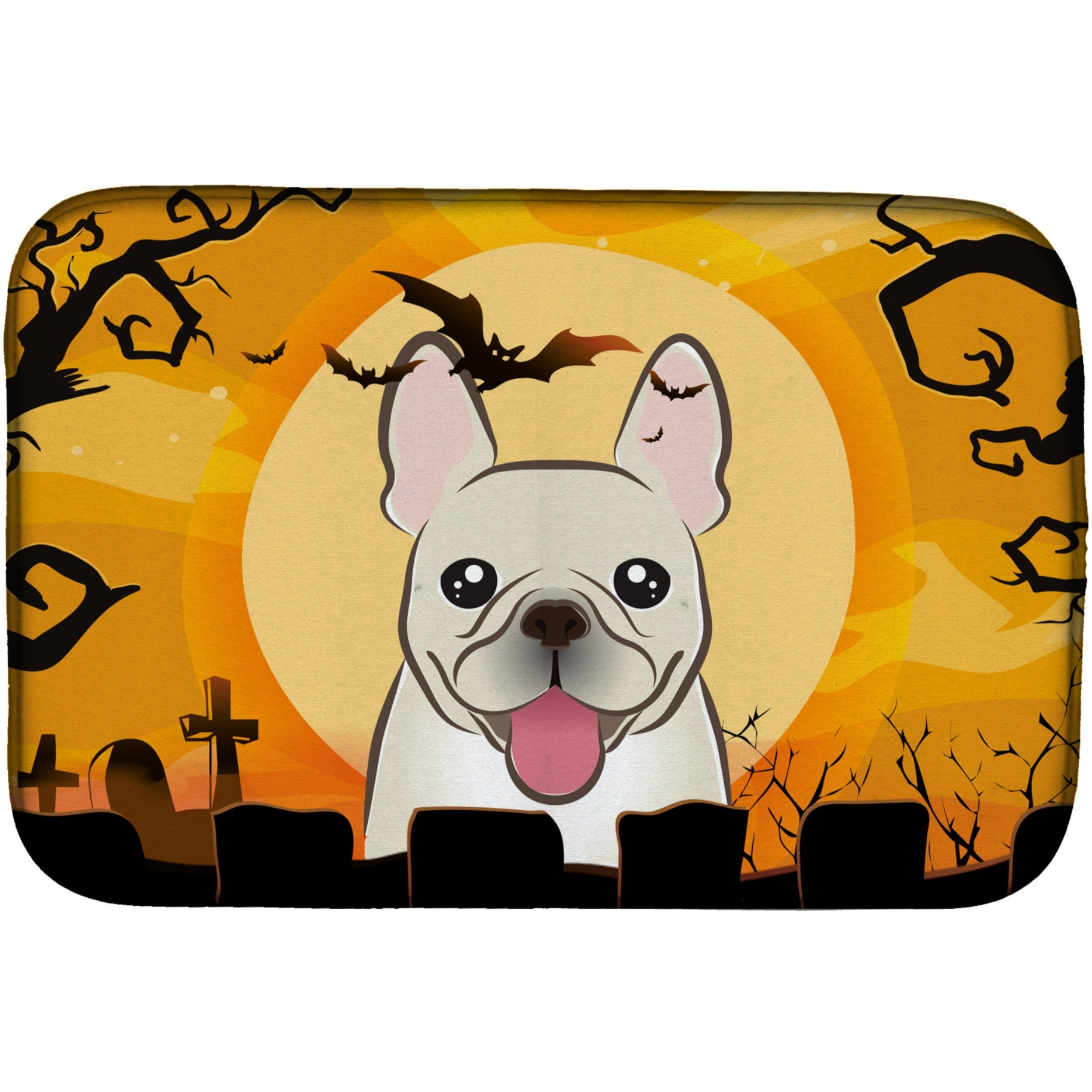 &quotCaroline's Treasures Halloween French Bulldog Dish Drying Mat, 14"" x 21"""