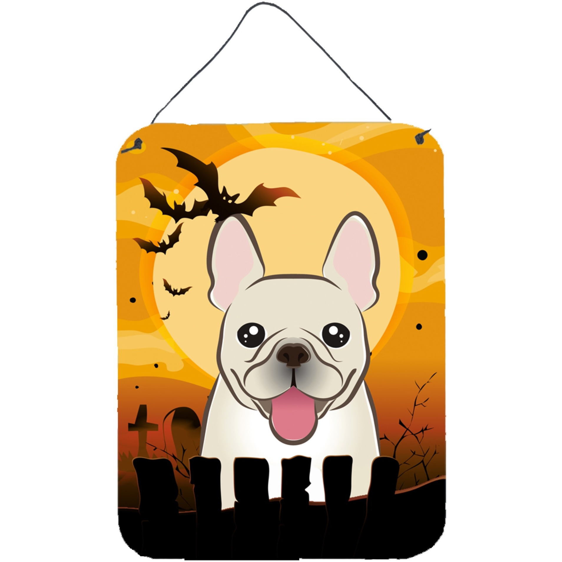 &quotCaroline's Treasures Halloween French Bulldog Wall or Door Hanging Prints BB1796DS1216, 16HX12W, Multicolor"