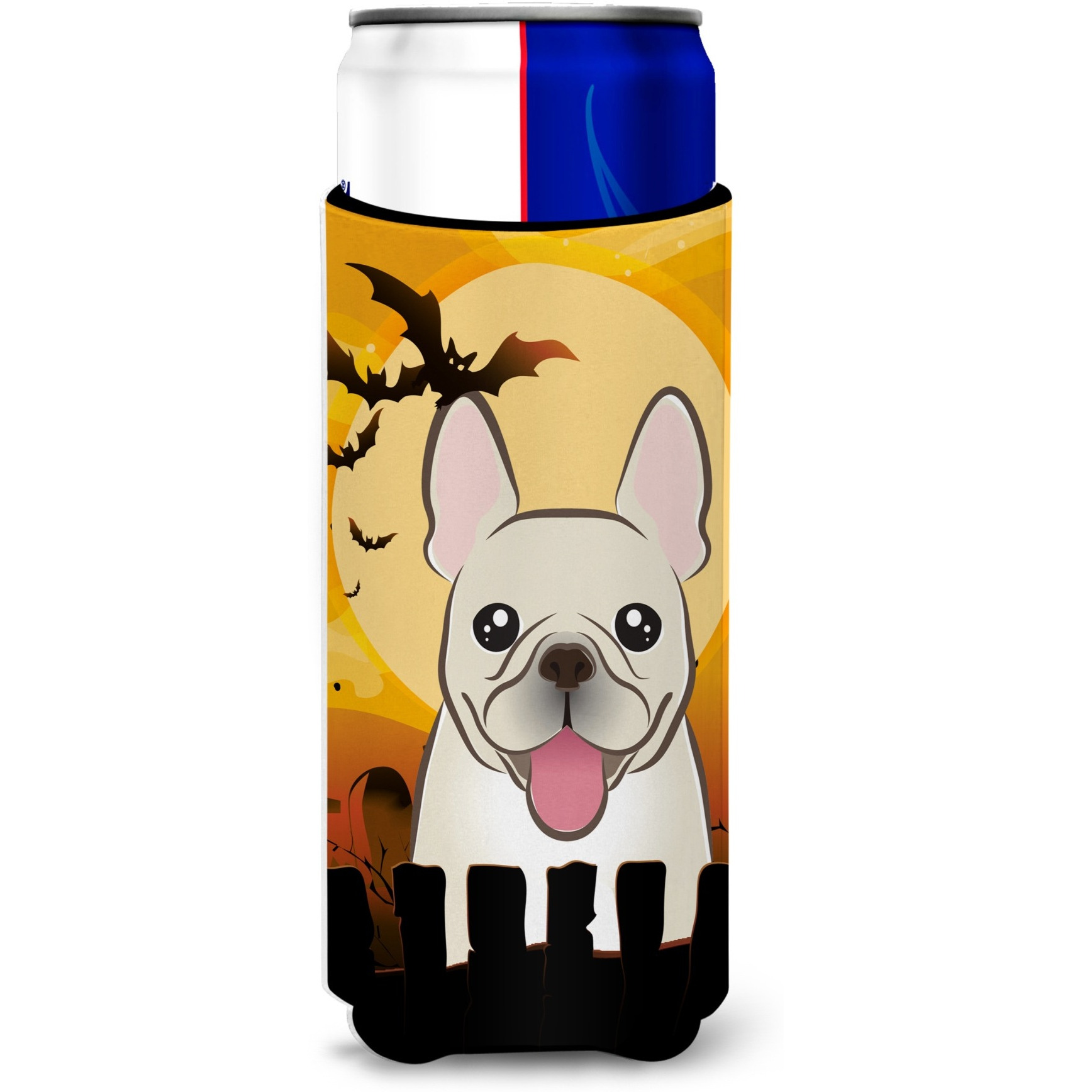 &quotCaroline's Treasures BB1796MUK Halloween French Bulldog Michelob Ultra Koozies for Slim Cans, Multicolor"