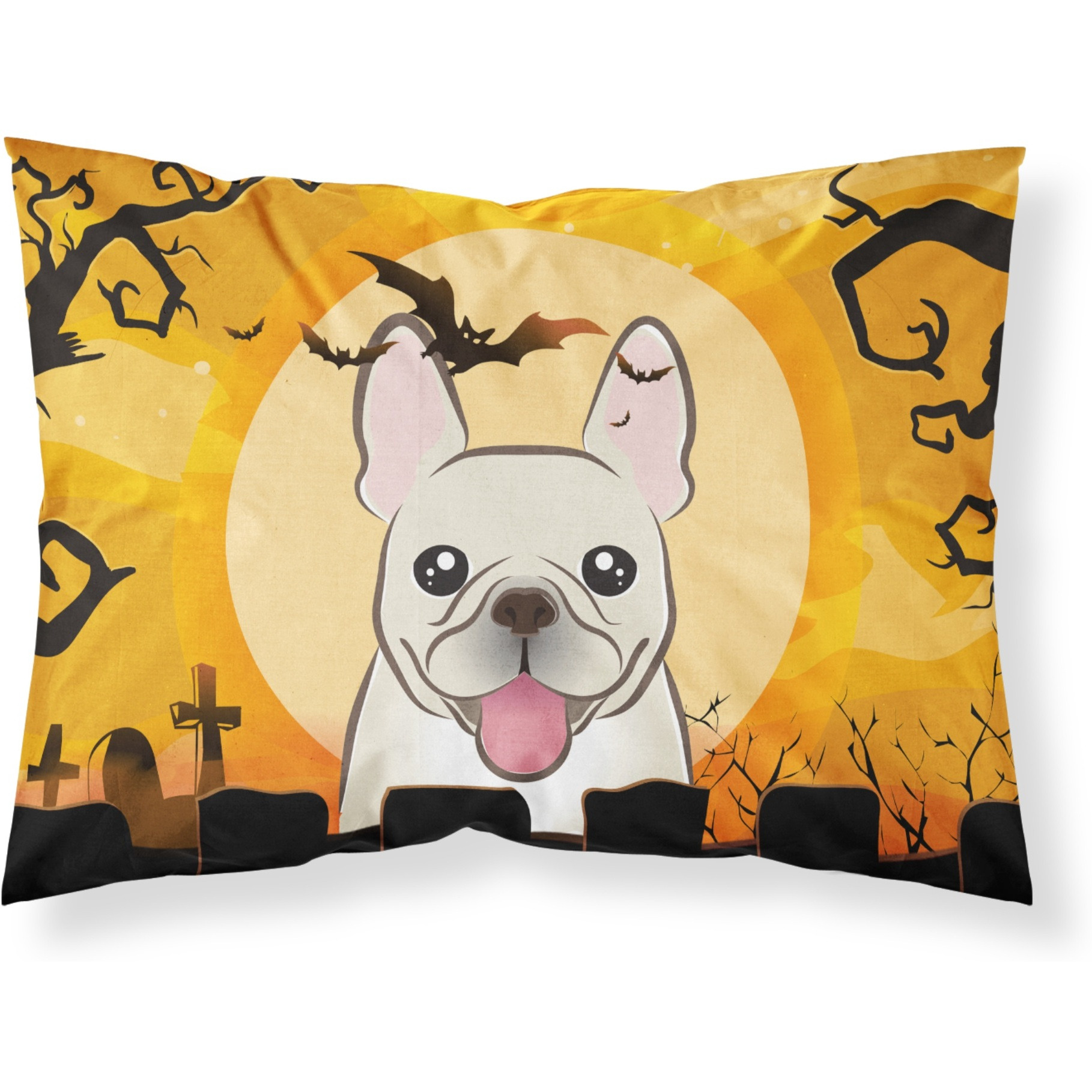 &quotCaroline's Treasures BB1796PILLOWCASE Halloween French Bulldog Fabric Standard Pillowcase, Large, Multicolor"