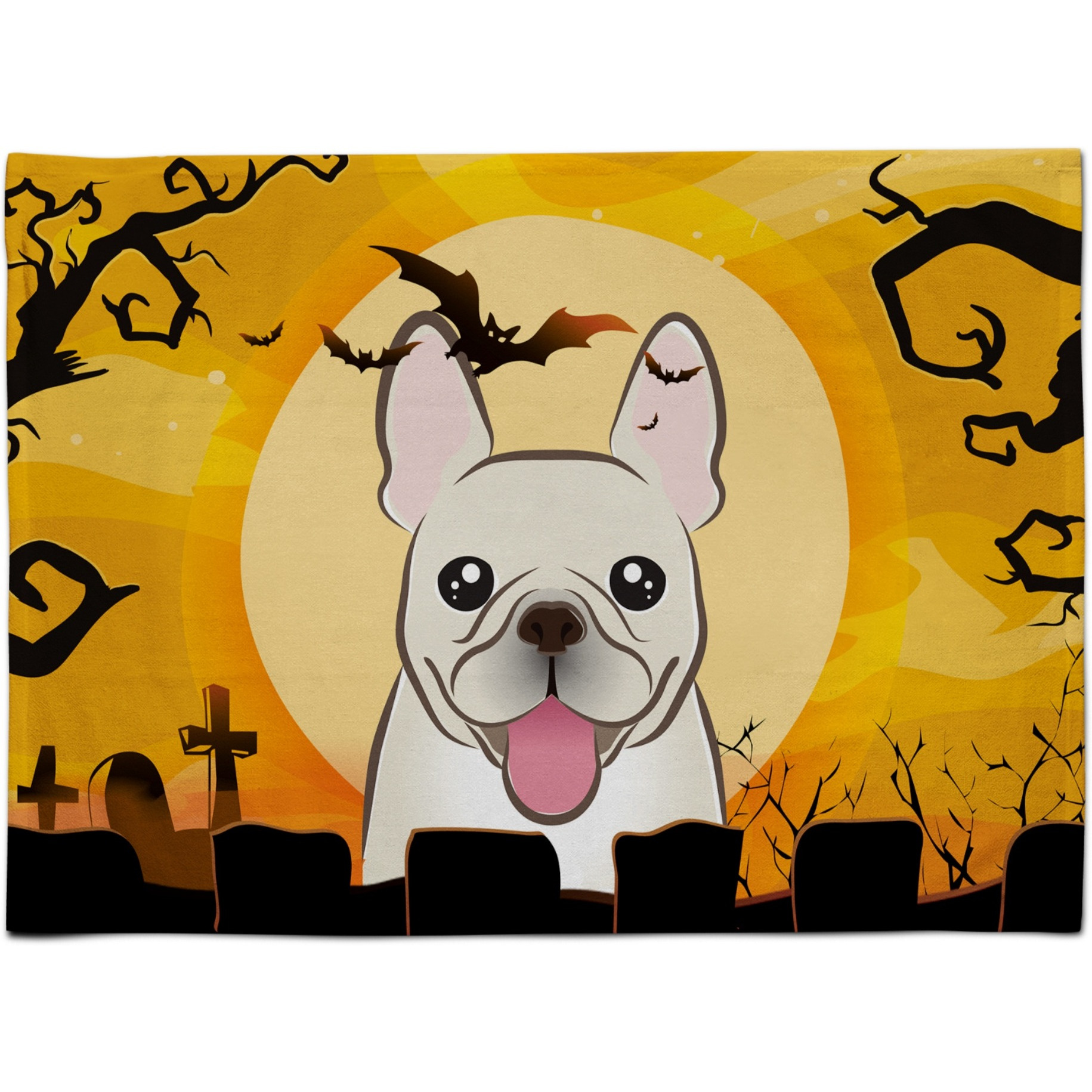 &quotCaroline's Treasures BB1796PLMT Halloween French Bulldog Fabric Placemat, Multicolor"