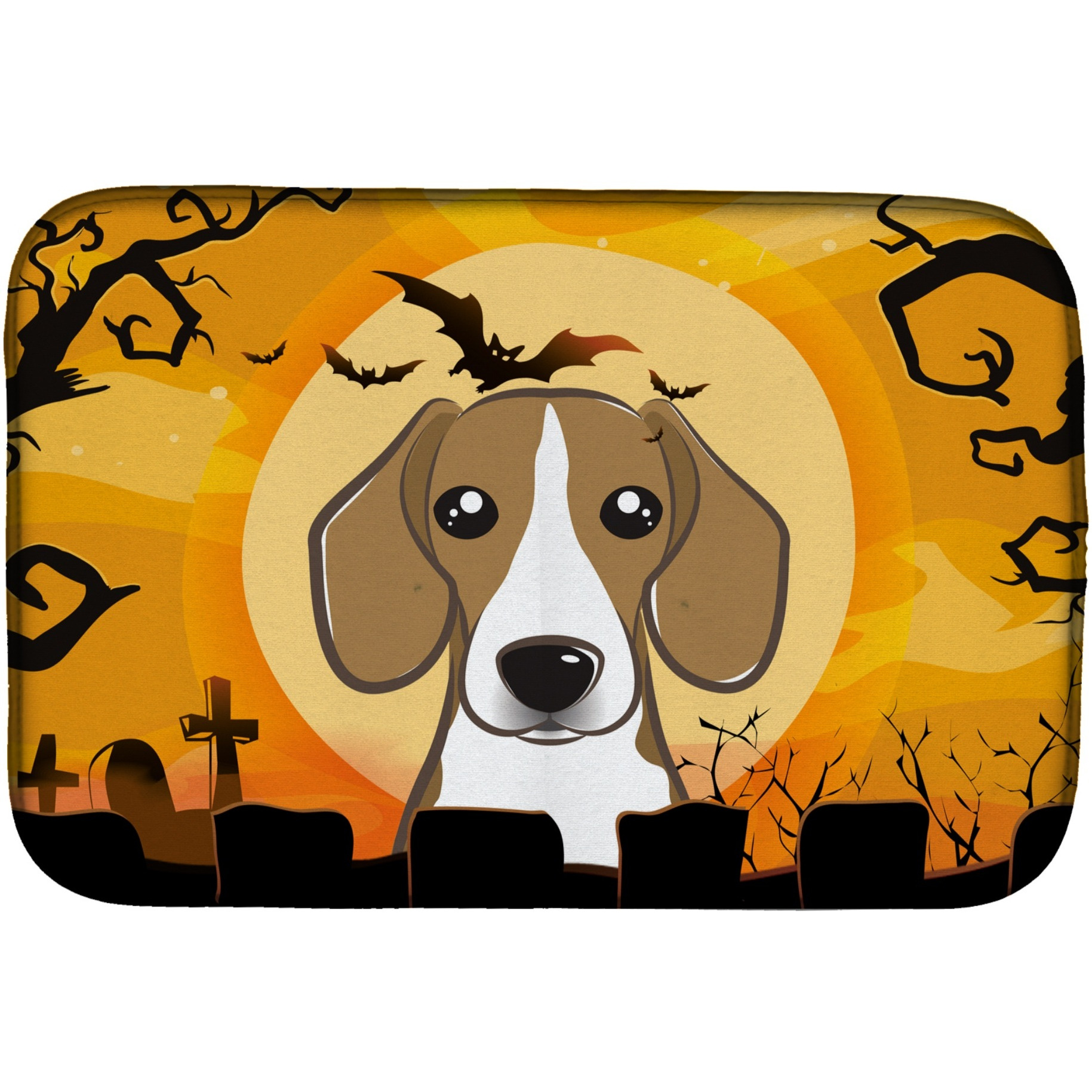 &quotCaroline's Treasures Halloween Beagle Dish Drying Mat, 14"" x 21"""