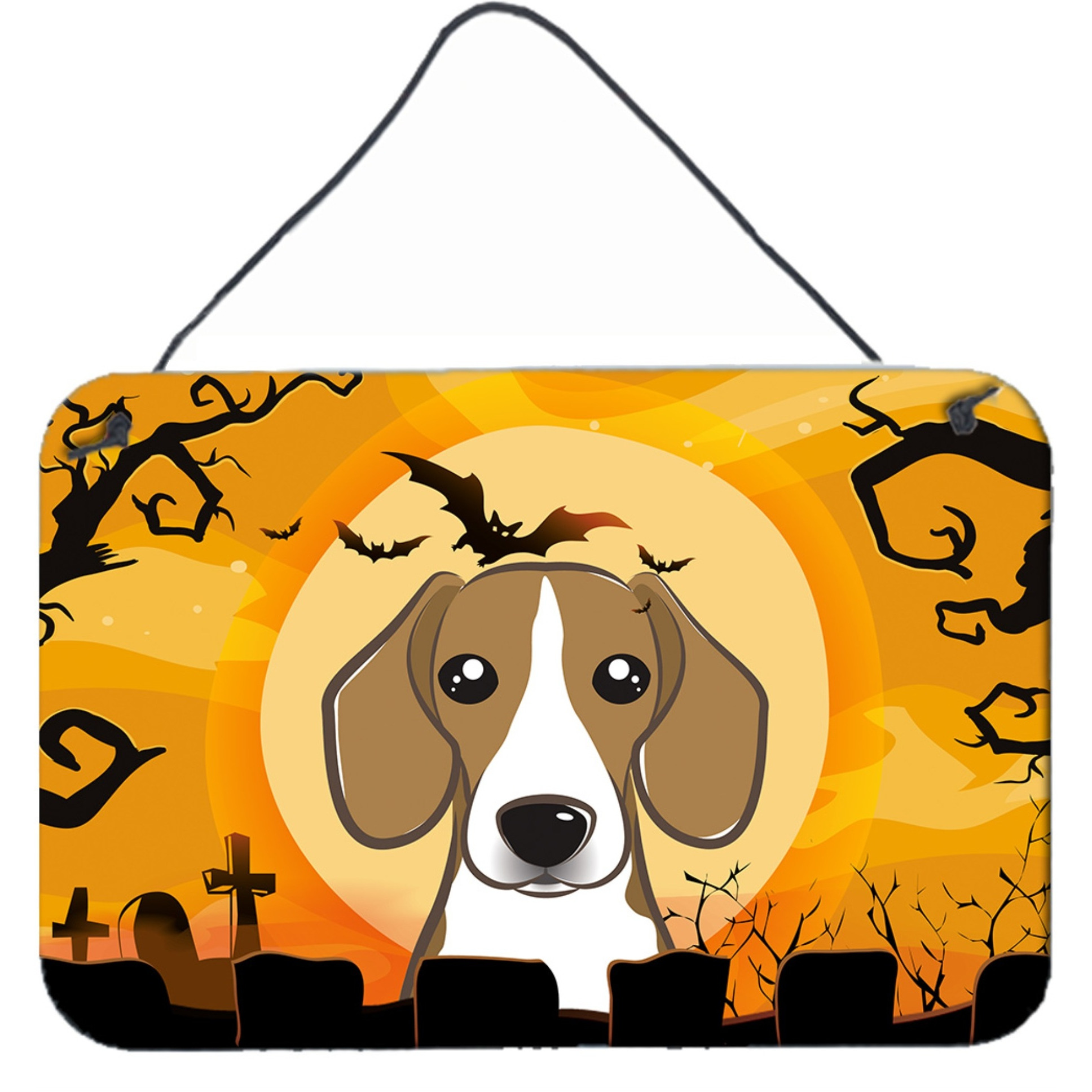 &quotCaroline's Treasures Halloween Beagle Wall or Door Hanging Prints BB1797DS812, 8HX12W, Multicolor"
