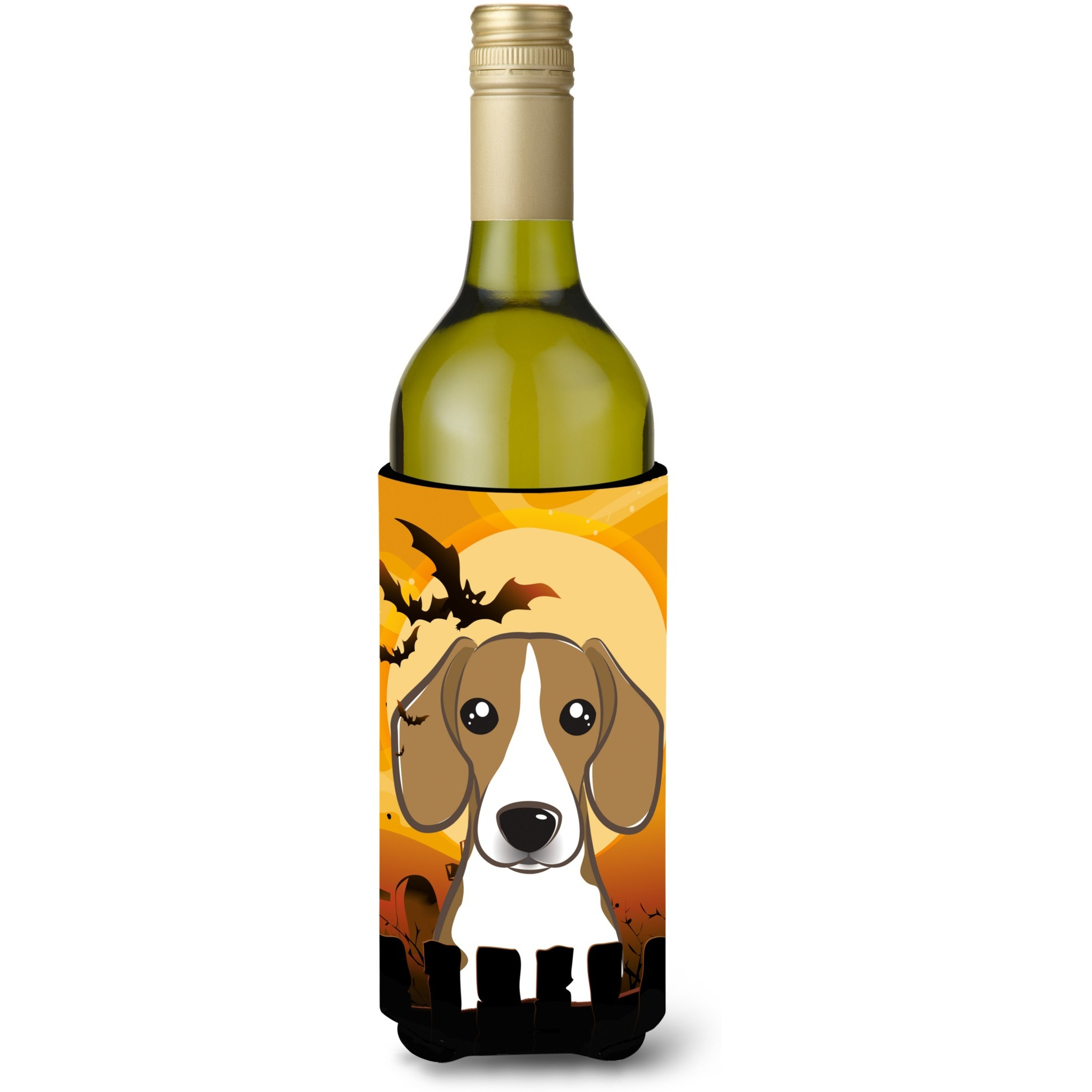&quotCaroline's Treasures Halloween Beagle Wine Bottle Koozie Hugger, 750 ml, Multicolor"