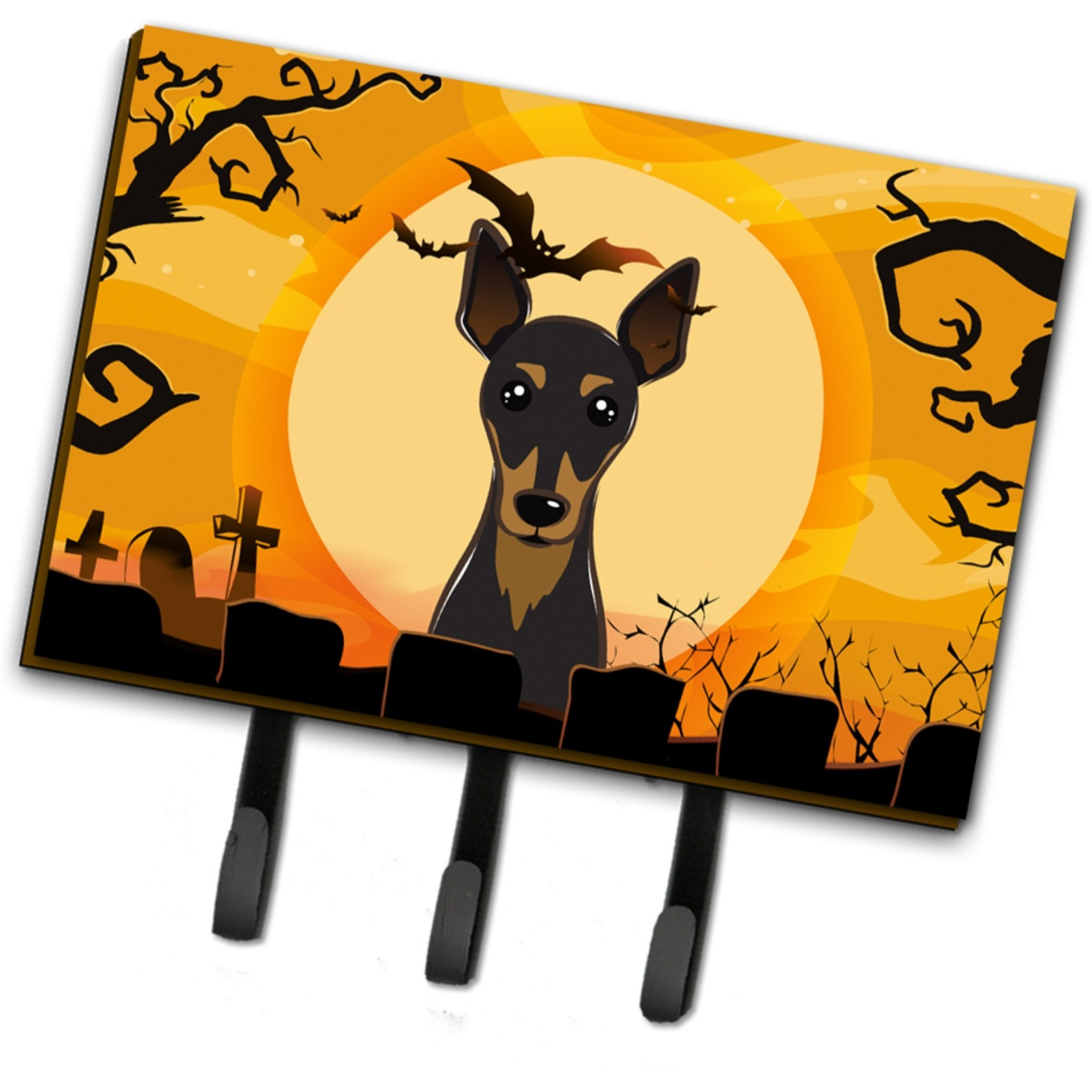 &quotCaroline's Treasures BB1798TH68 Halloween Min Pin Leash or Key Holder, Large, Multicolor"