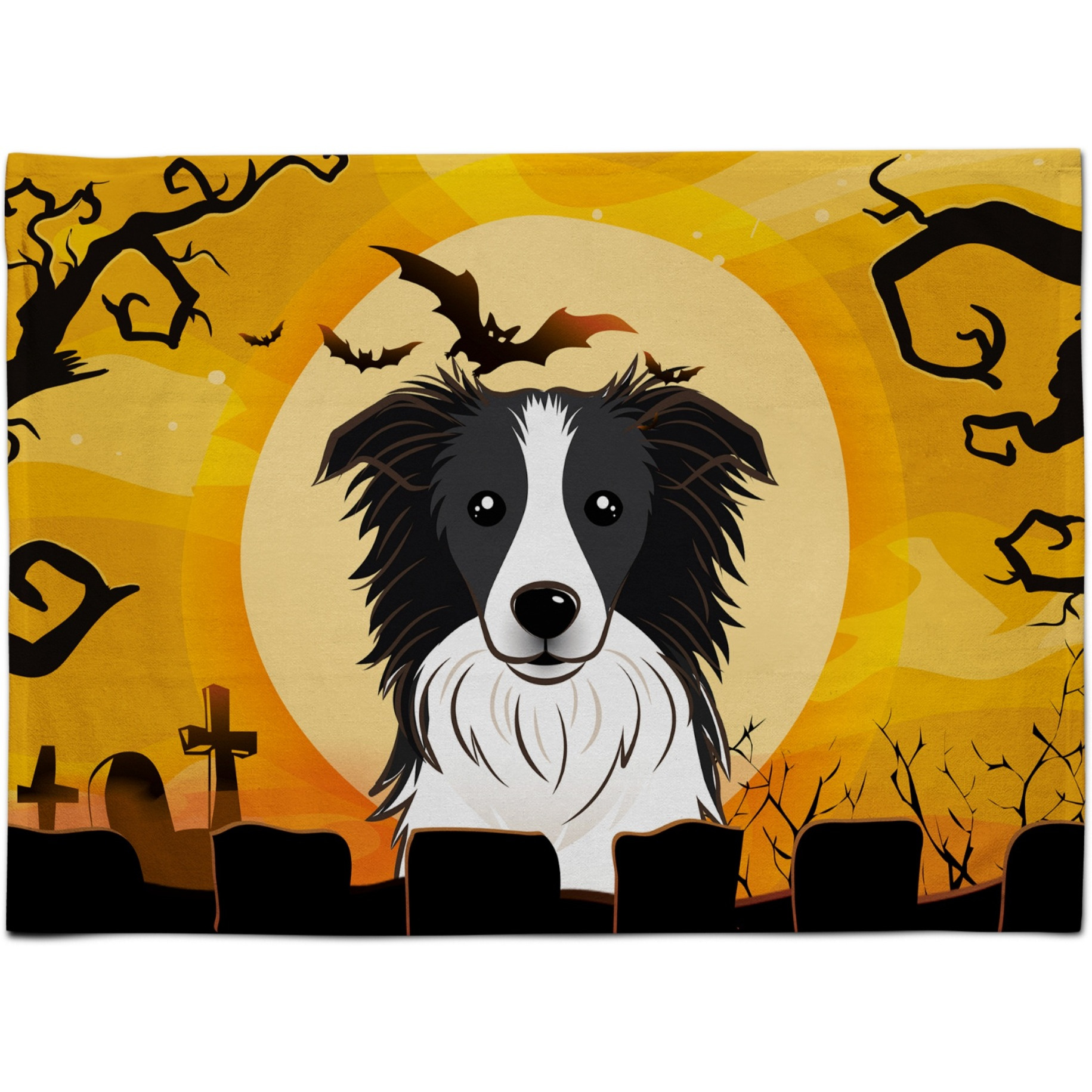 &quotCaroline's Treasures BB1799PLMT Halloween Border Collie Fabric Placemat, Multicolor"