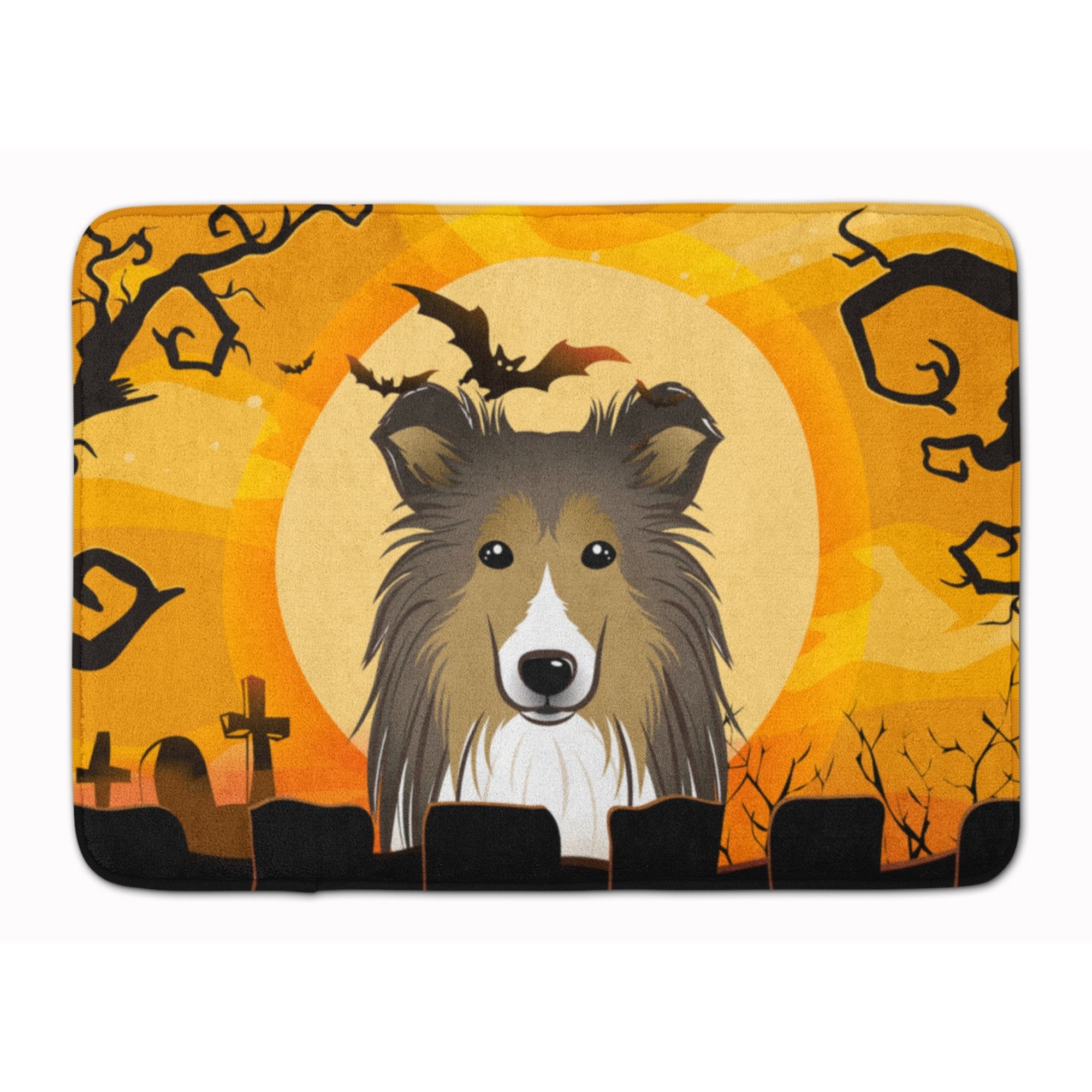 &quotCaroline's Treasures Halloween Sheltie Floor Mat, 19"" x 27"", Multicolor"