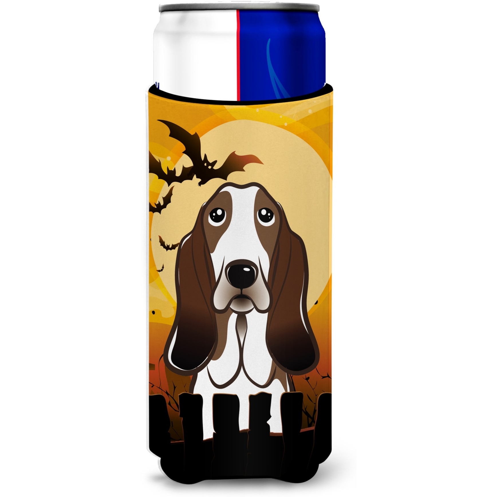 &quotCaroline's Treasures Halloween Basset Hound Michelob Ultra Koozies for Slim Cans, Multicolor"