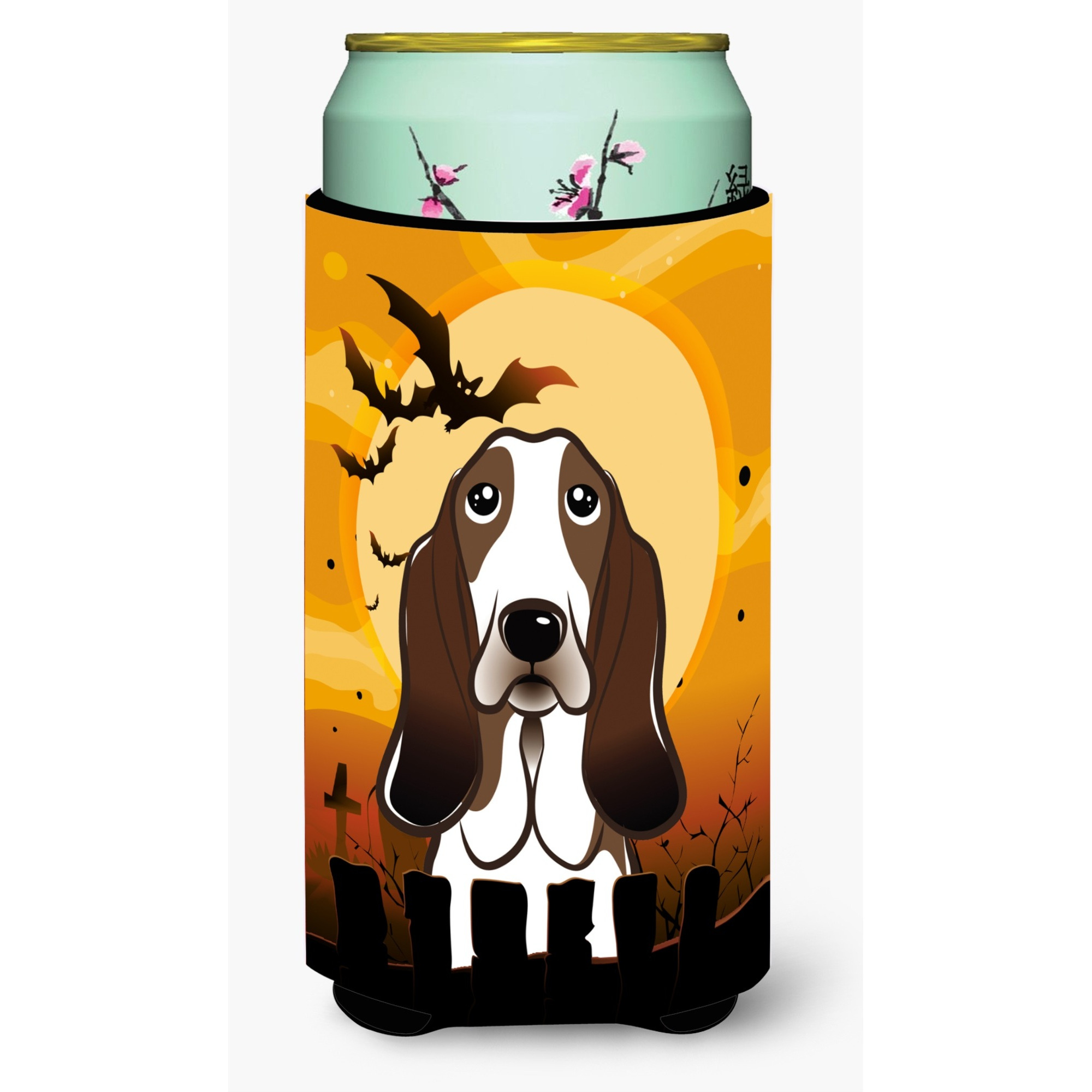 &quotCaroline's Treasures Halloween Basset Hound Tall Boy Koozie Hugger, Multicolor"