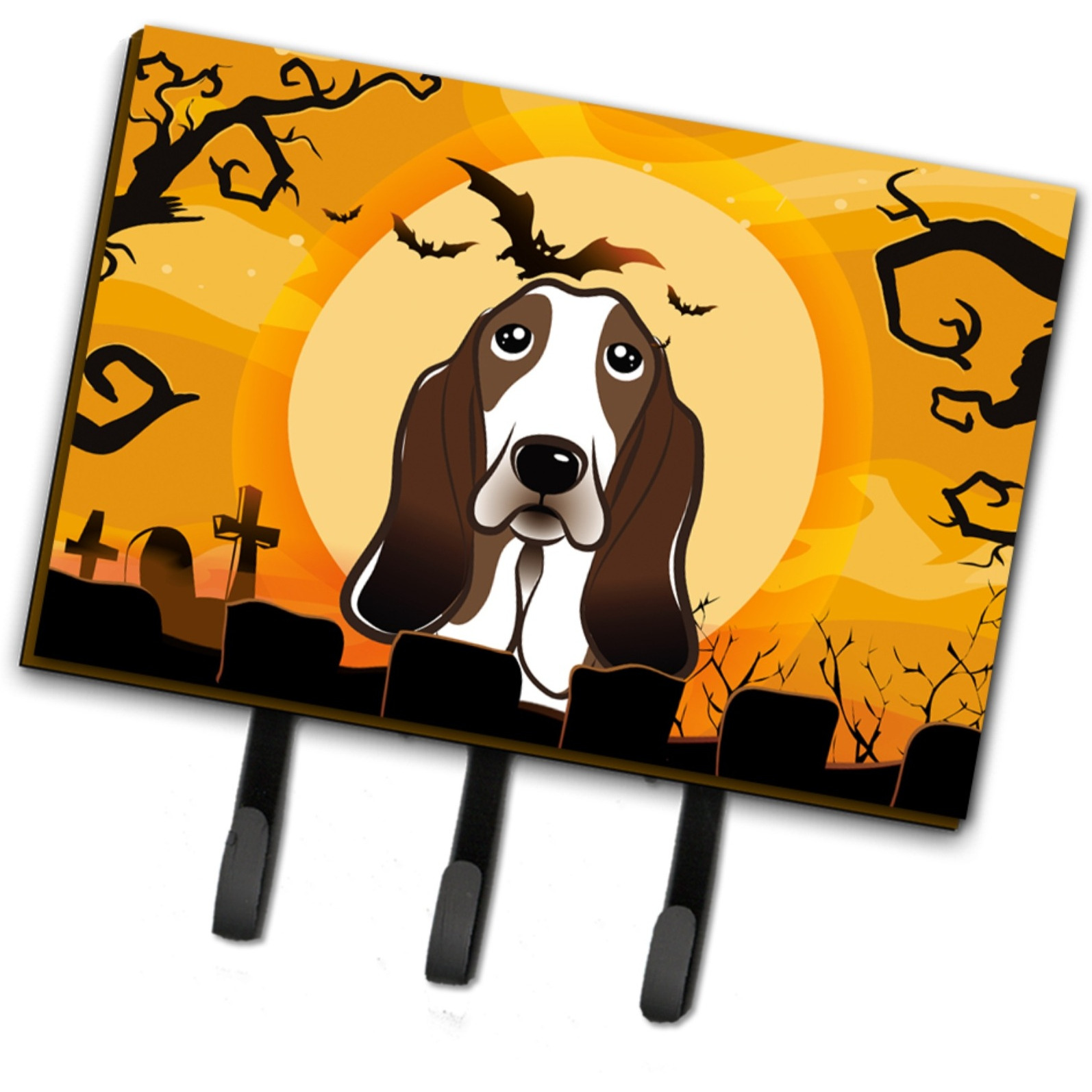 &quotCaroline's Treasures BB1801TH68 Halloween Basset Hound Leash or Key Holder, Large, Multicolor"