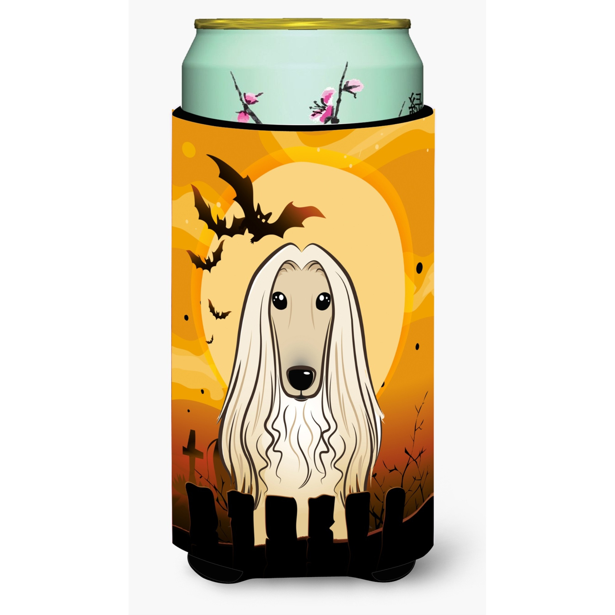 &quotCaroline's Treasures Halloween Afghan Hound Tall Boy Koozie Hugger, Multicolor"