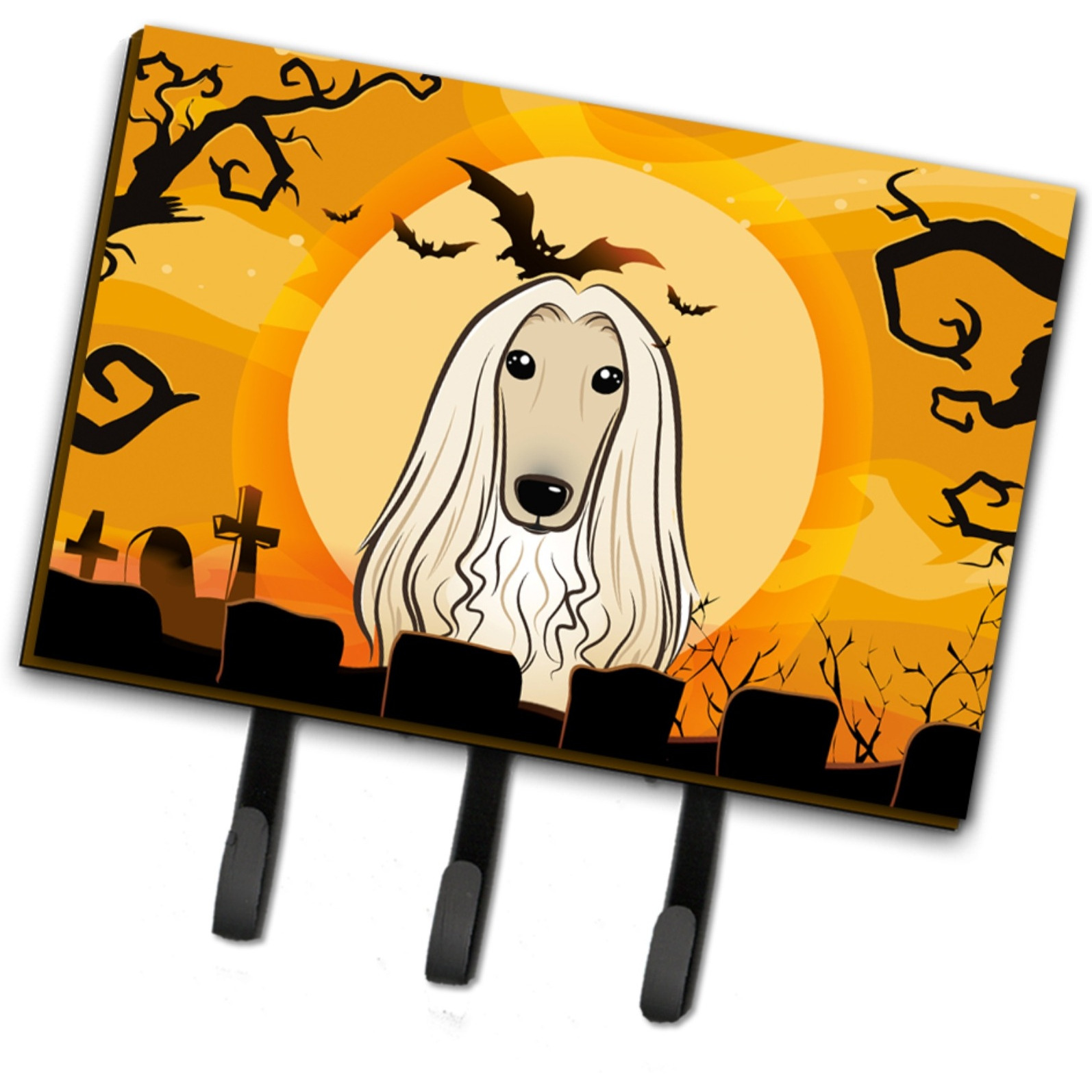 &quotCaroline's Treasures BB1802TH68 Halloween Afghan Hound Leash or Key Holder, Large, Multicolor"