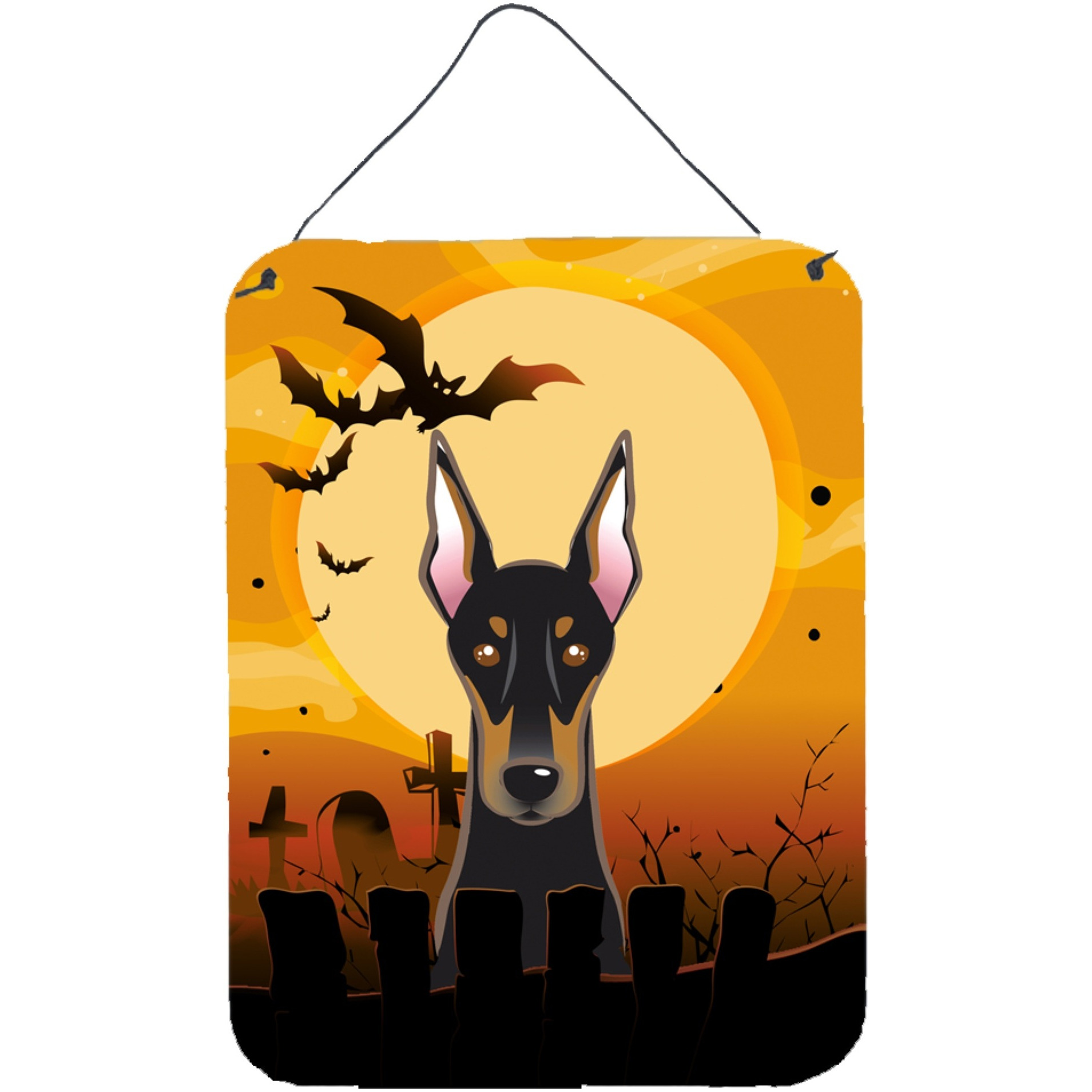 &quotCaroline's Treasures Halloween Doberman Wall or Door Hanging Prints BB1803DS1216, 16HX12W, Multicolor"