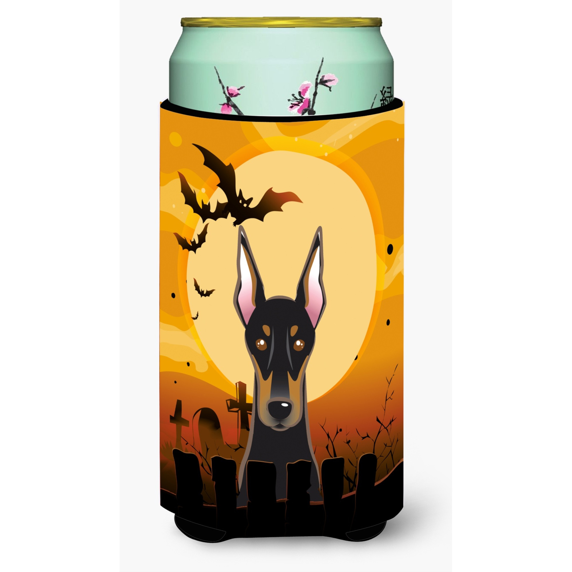 &quotCaroline's Treasures Halloween Doberman Tall Boy Koozie Hugger, Multicolor"