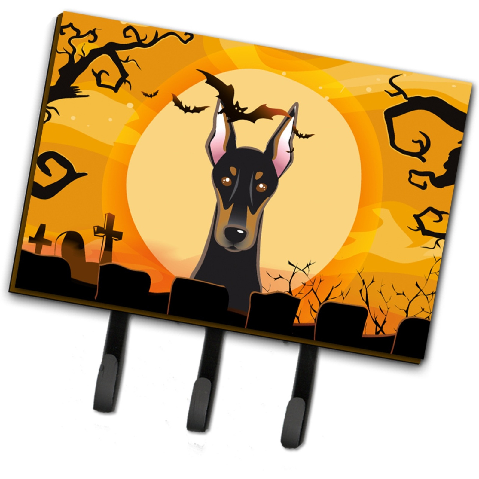 &quotCaroline's Treasures BB1803TH68 Halloween Doberman Leash or Key Holder, Large, Multicolor"
