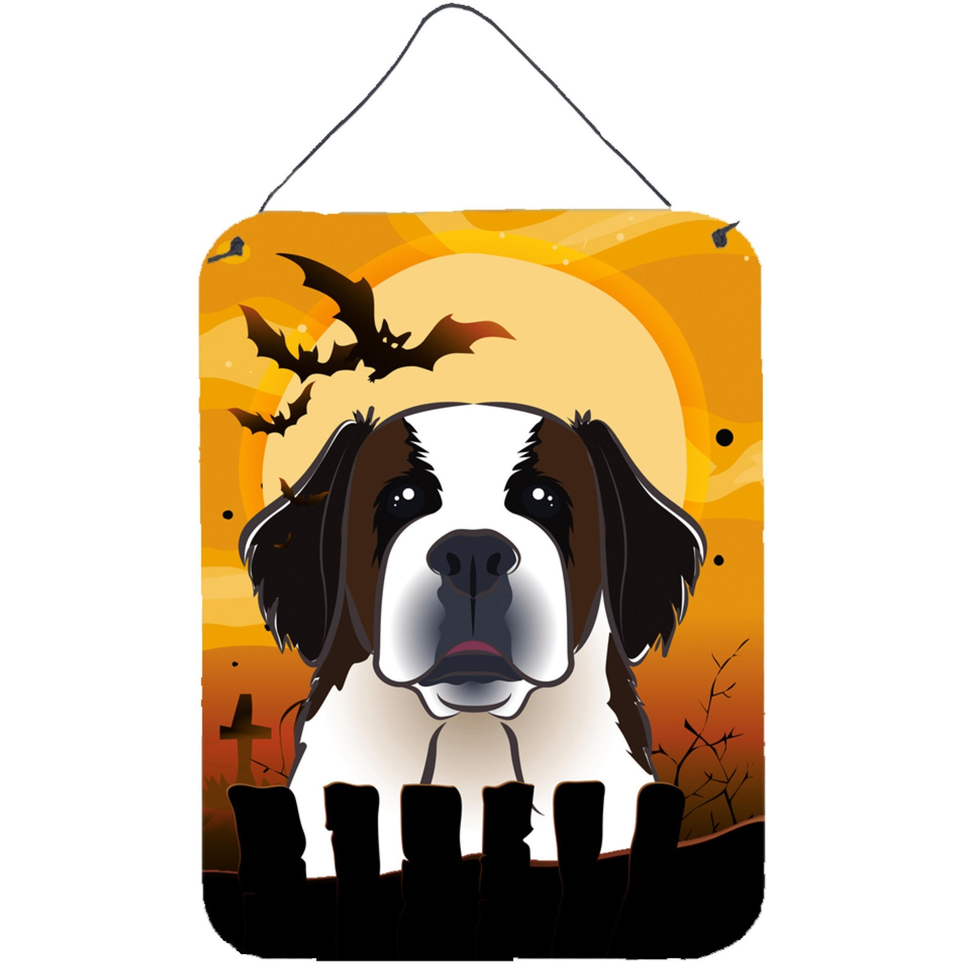 &quotCaroline's Treasures Halloween Saint Bernard Wall or Door Hanging Prints BB1804DS1216, 16HX12W, Multicolor"