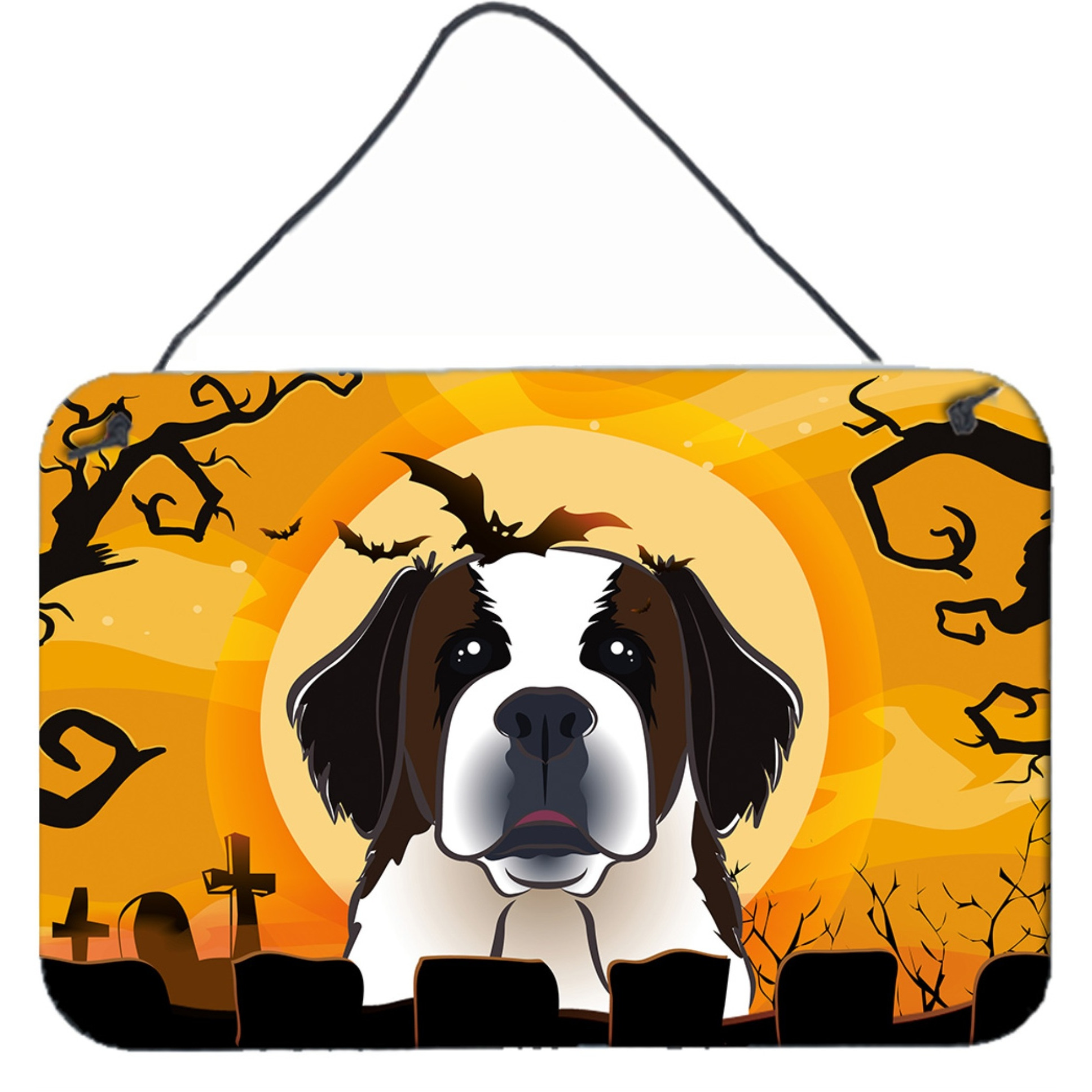 &quotCaroline's Treasures Halloween Saint Bernard Wall or Door Hanging Prints BB1804DS812, 8HX12W"
