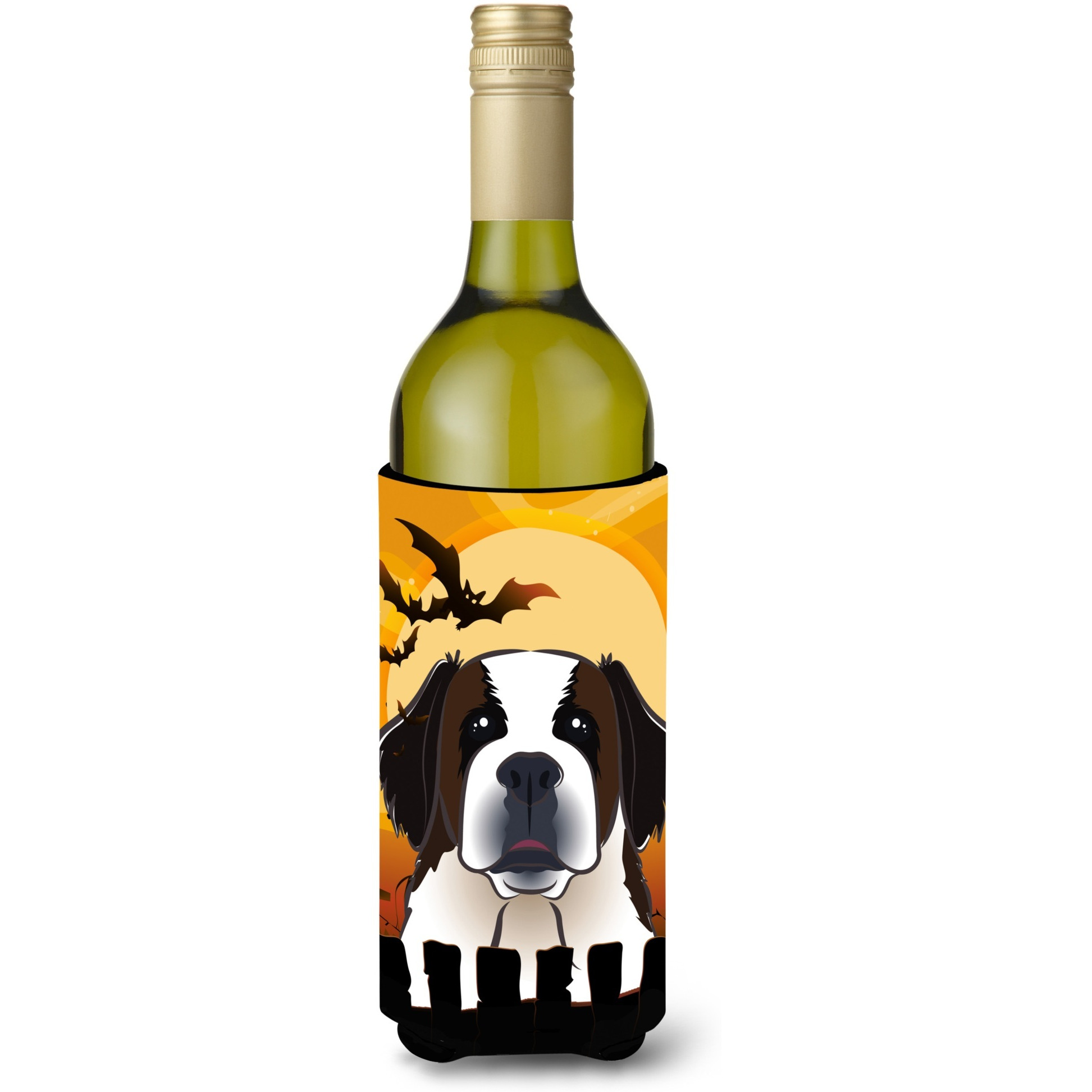 &quotCaroline's Treasures BB1804LITERK Halloween Saint Bernard Wine Bottle Koozie Hugger, 750 ml, Multicolor"