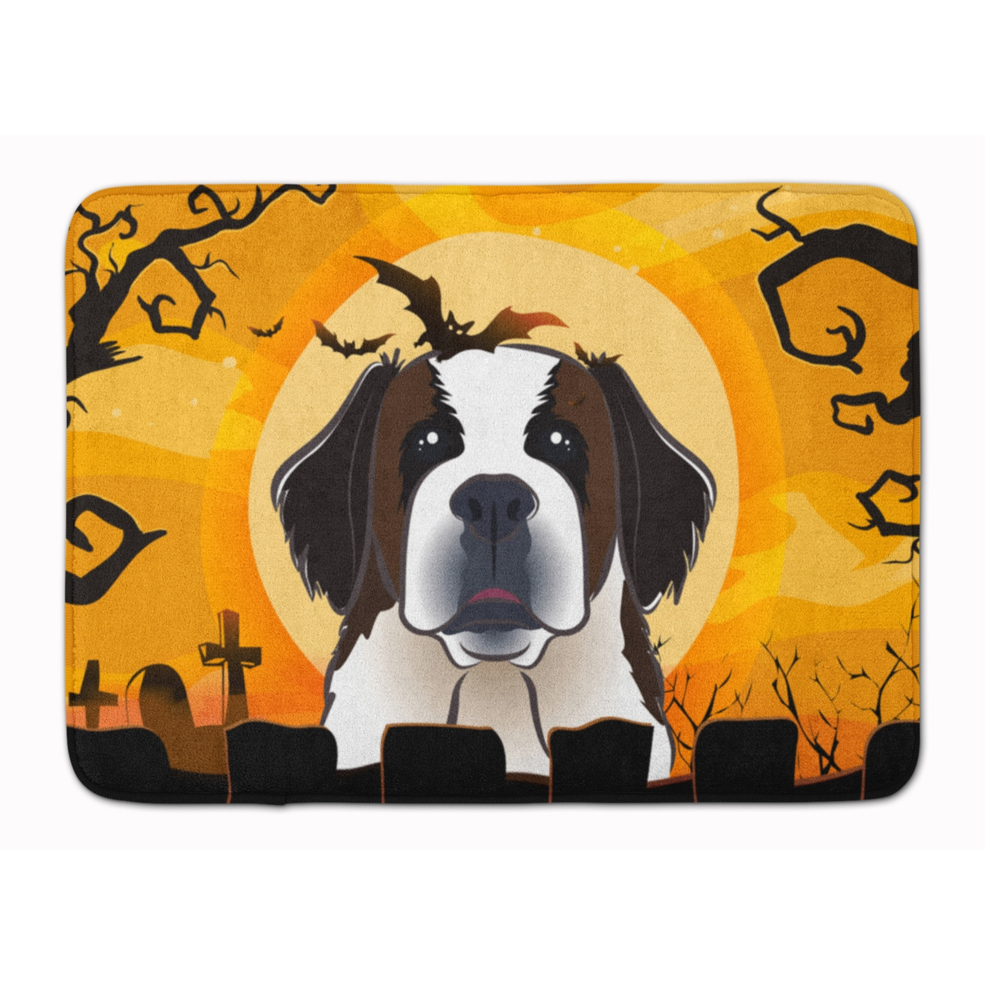 &quotCaroline's Treasures Halloween Saint Bernard Floor Mat, 19"" x 27"", Multicolor"