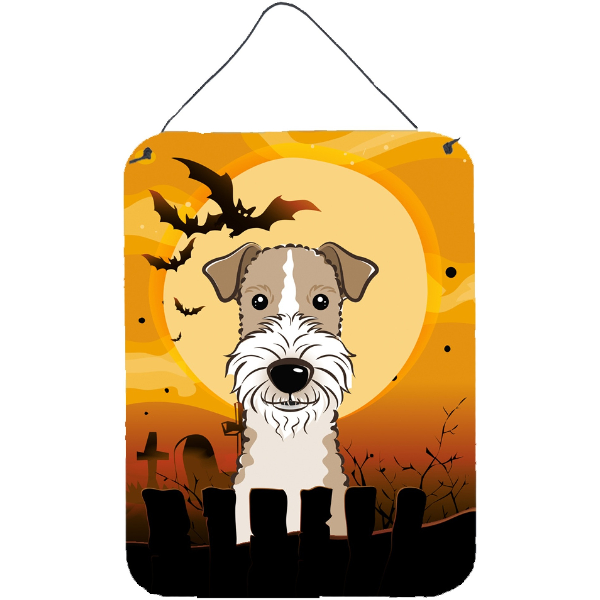 &quotCaroline's Treasures Halloween Wire Haired Fox Terrier Wall or Door Hanging Prints BB1805DS1216, 16HX12W, Multicolor"