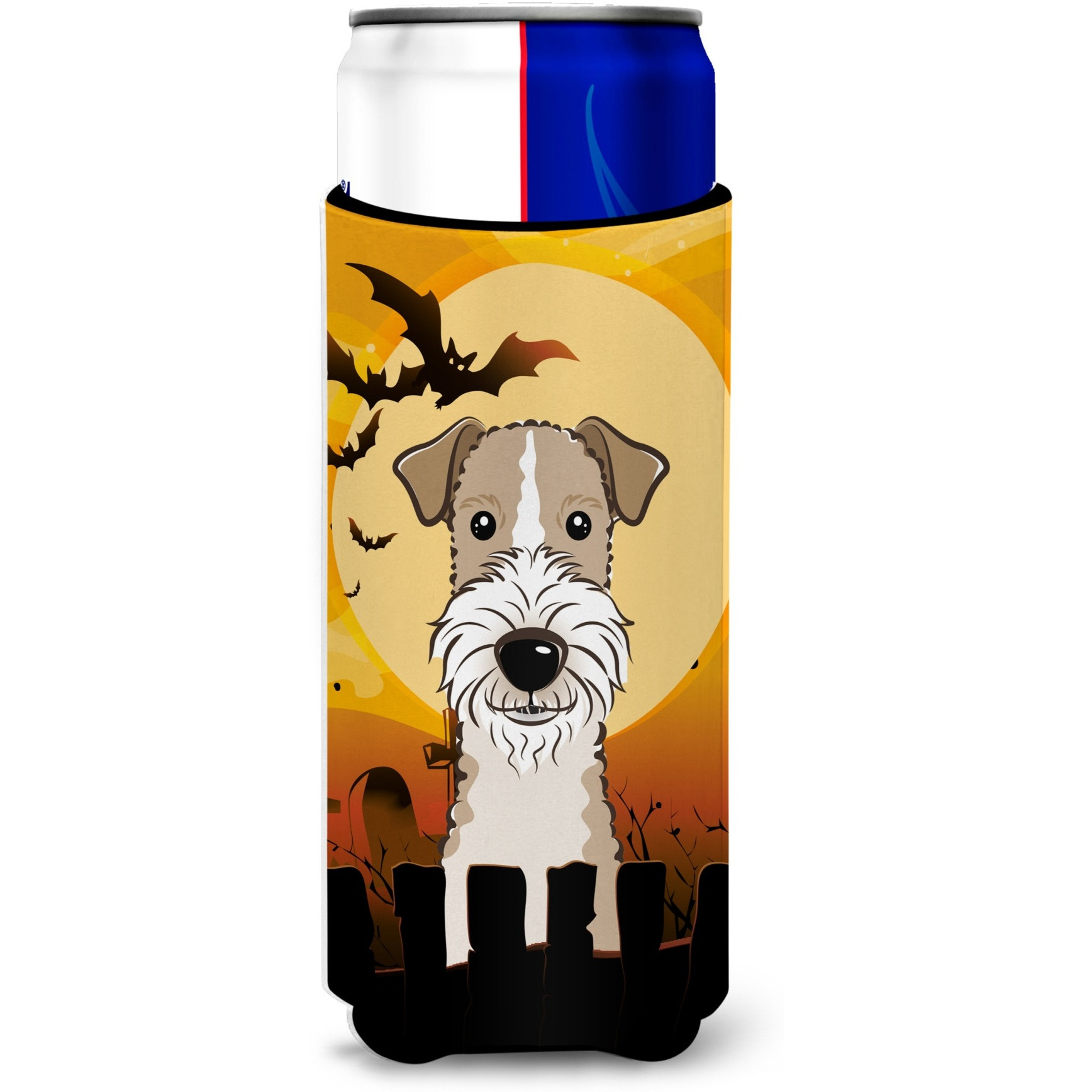 &quotCaroline's Treasures Halloween Wire Haired Fox Terrier Michelob Ultra Koozies for Slim Cans, Multicolor"