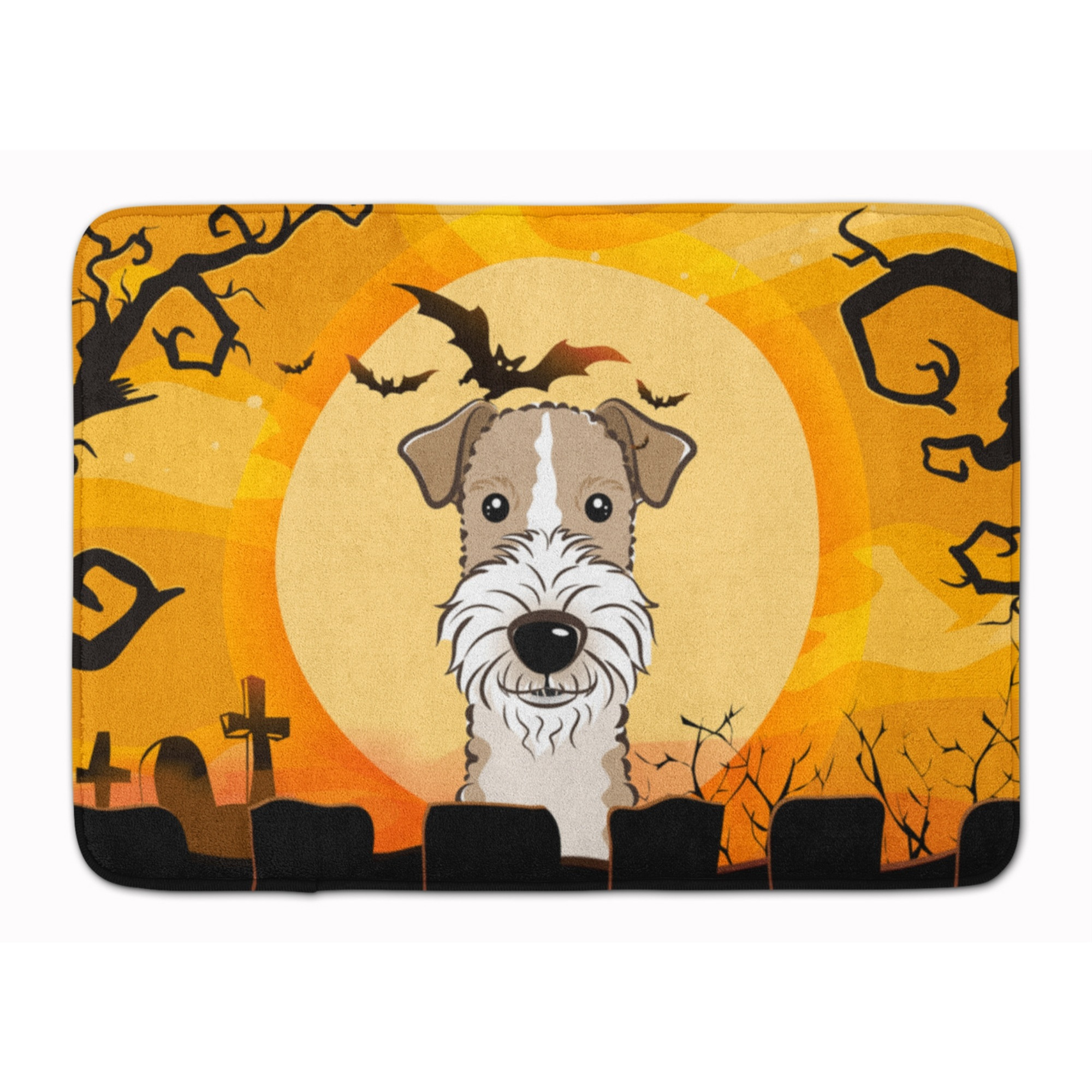 &quotCaroline's Treasures Halloween Wire Haired Fox Terrier Floor Mat, 19"" x 27"", Multicolor"