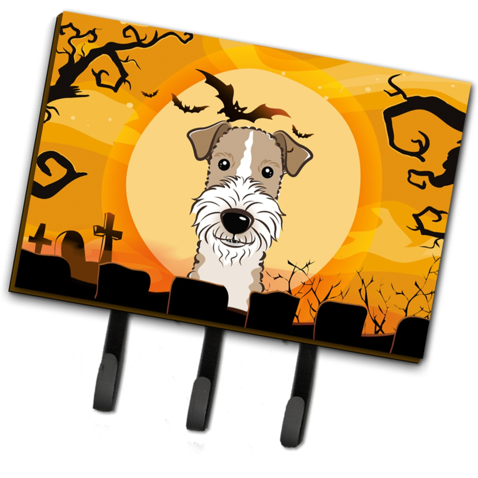 &quotCaroline's Treasures BB1805TH68 Halloween Wire Haired Fox Terrier Leash or Key Holder, Large, Multicolor"