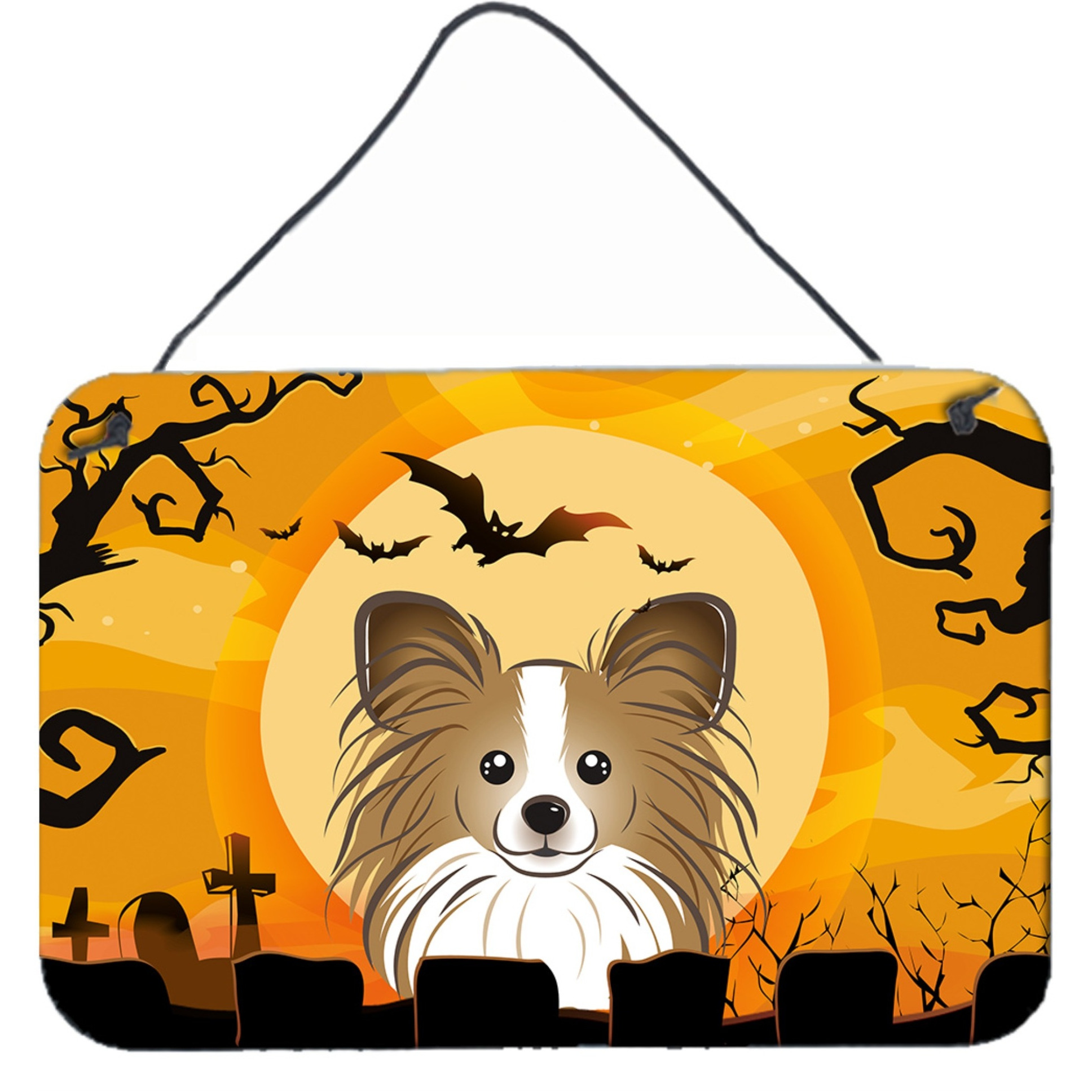 &quotCaroline's Treasures Halloween Papillon Wall or Door Hanging Prints BB1806DS812, 8HX12W"