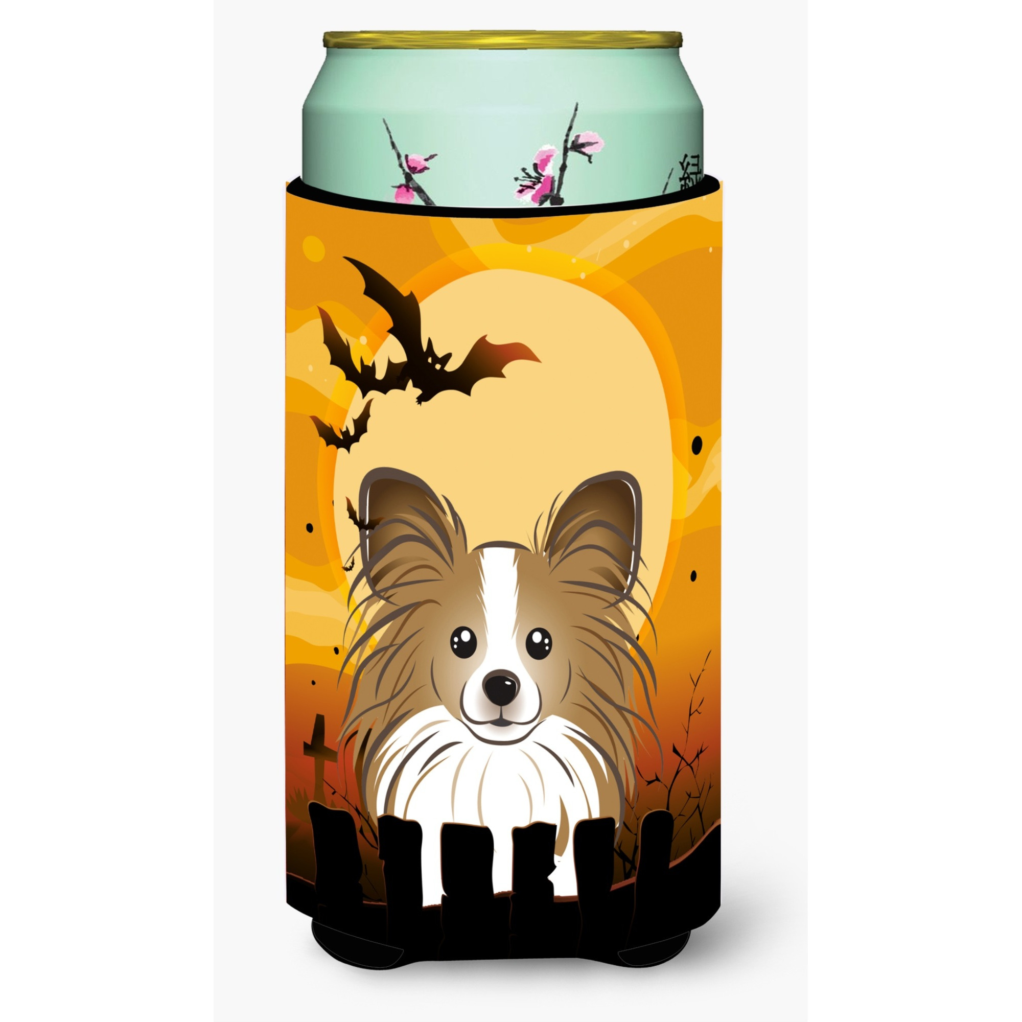 &quotCaroline's Treasures Halloween Papillon Tall Boy Koozie Hugger, Multicolor"
