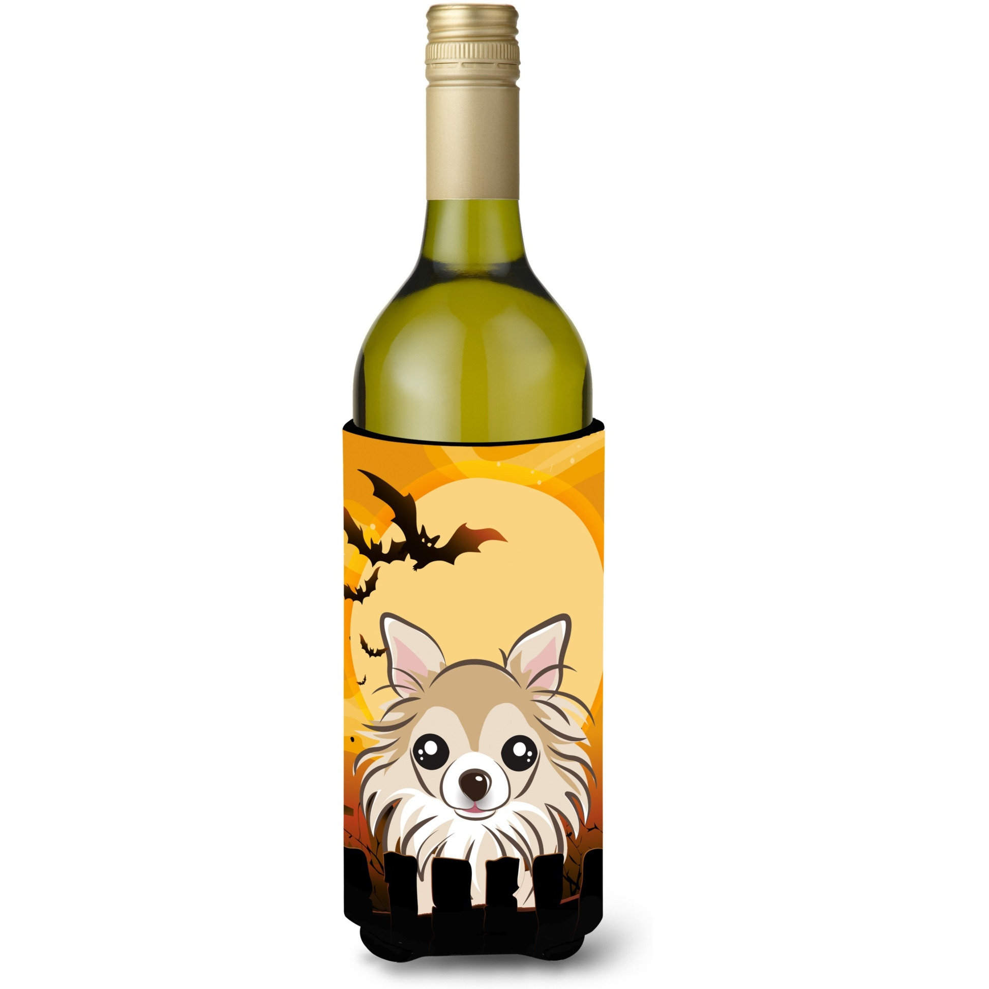 &quotCaroline's Treasures Halloween Chihuahua Wine Bottle Koozie Hugger, 750 ml, Multicolor"