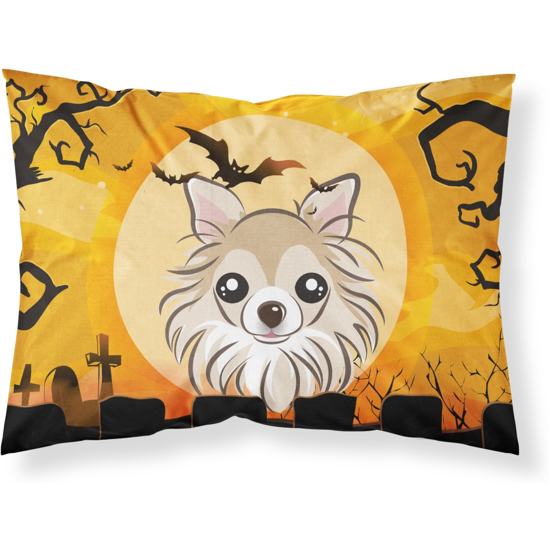 &quotCaroline's Treasures BB1809PILLOWCASE Halloween Chihuahua Fabric Standard Pillowcase, Large, Multicolor"