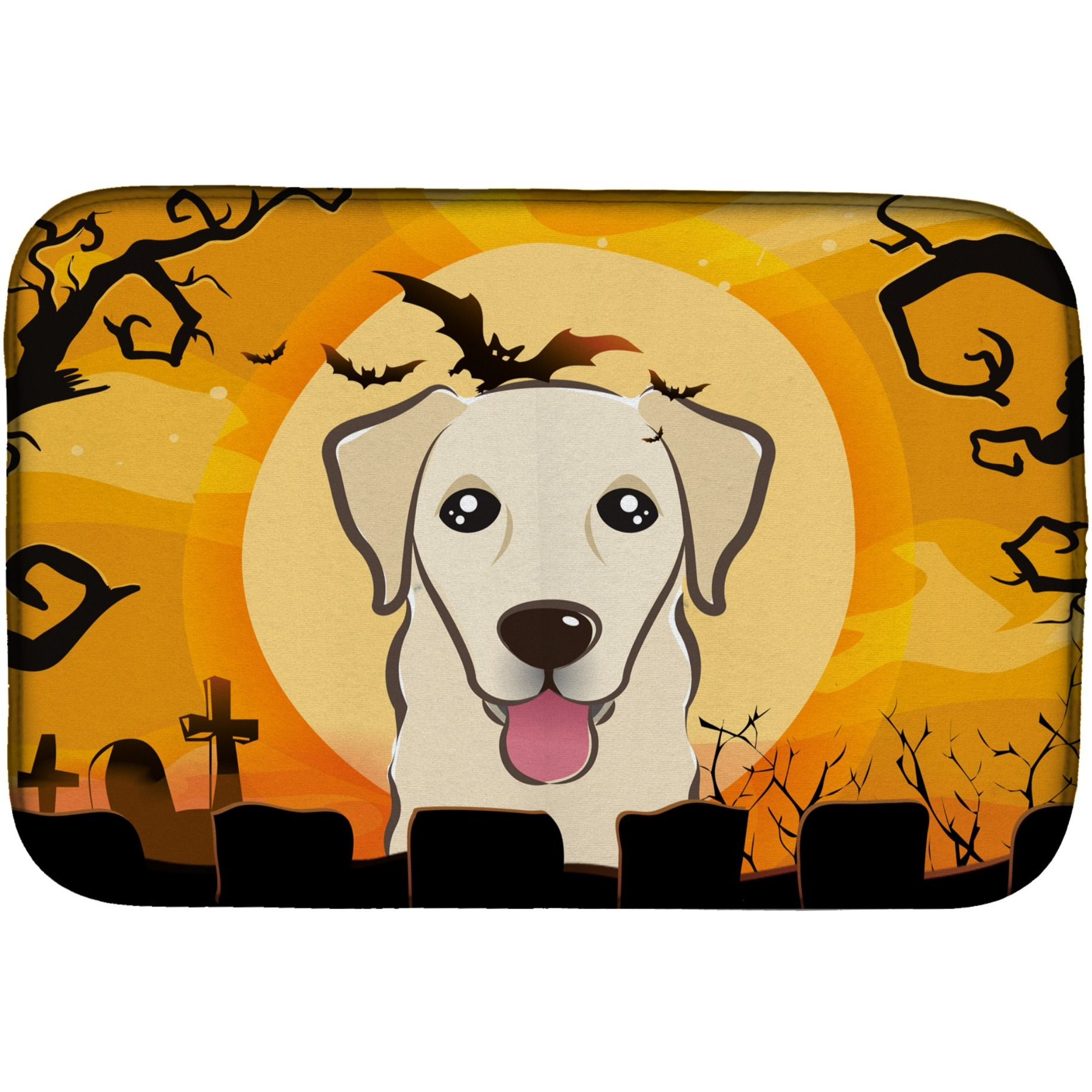 &quotCaroline's Treasures Halloween Golden Retriever Dish Drying Mat, 14"" x 21"""
