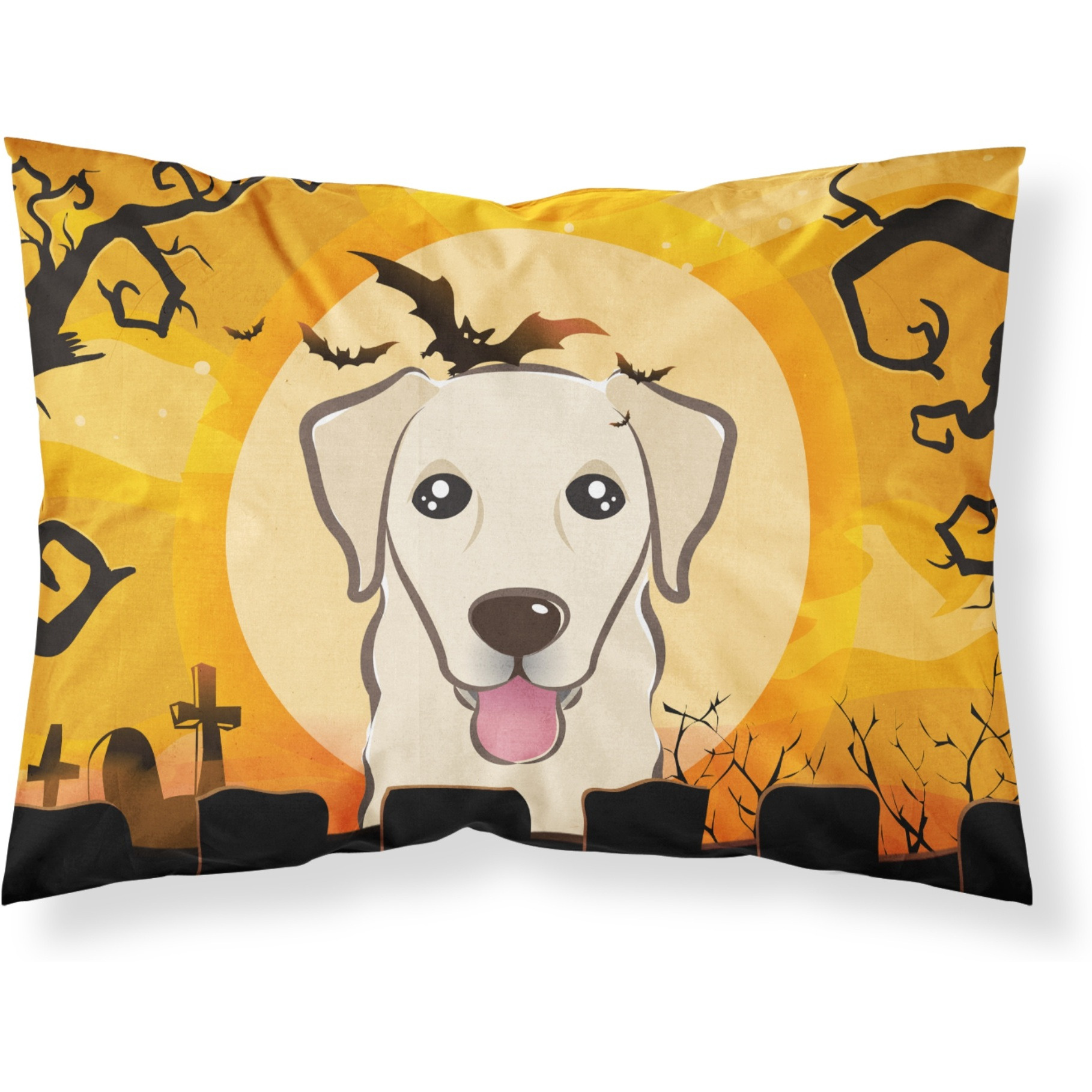 &quotCaroline's Treasures BB1810PILLOWCASE Halloween Golden Retriever Fabric Standard Pillowcase, Large, Multicolor"