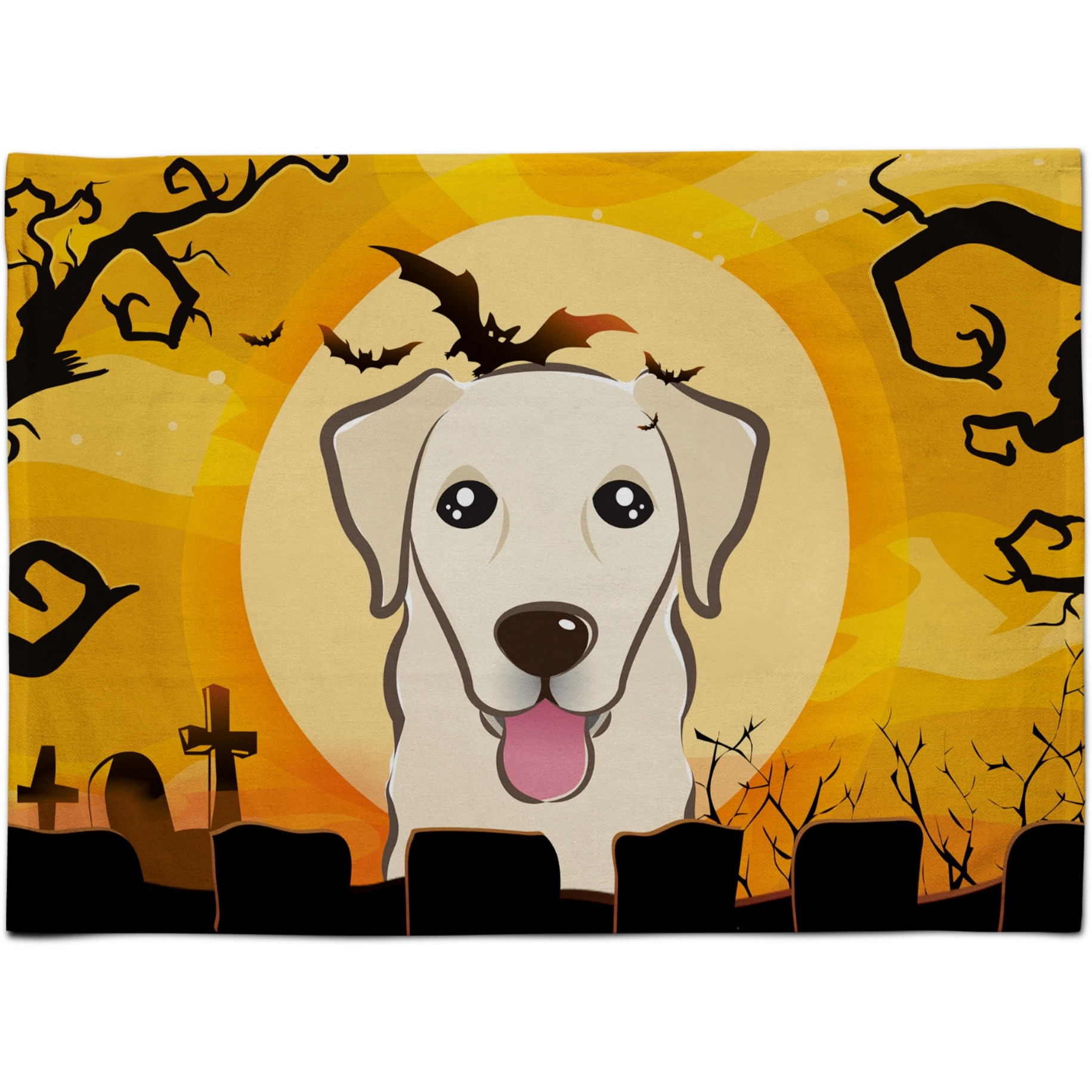 &quotCaroline's Treasures BB1810PLMT Halloween Golden Retriever Fabric Placemat, Multicolor"