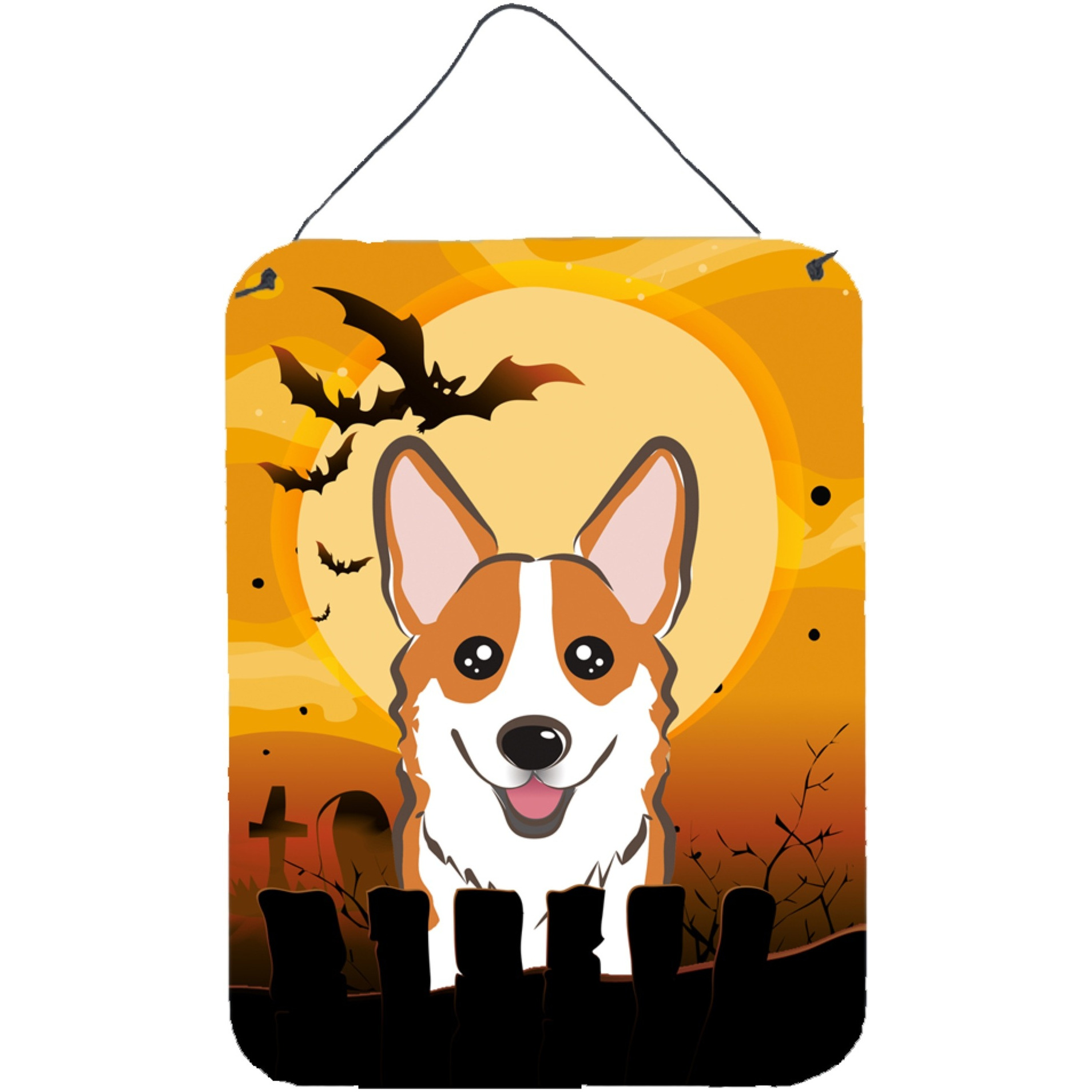 &quotCaroline's Treasures Halloween Red Corgi Wall or Door Hanging Prints BB1812DS1216, 16HX12W, Multicolor"