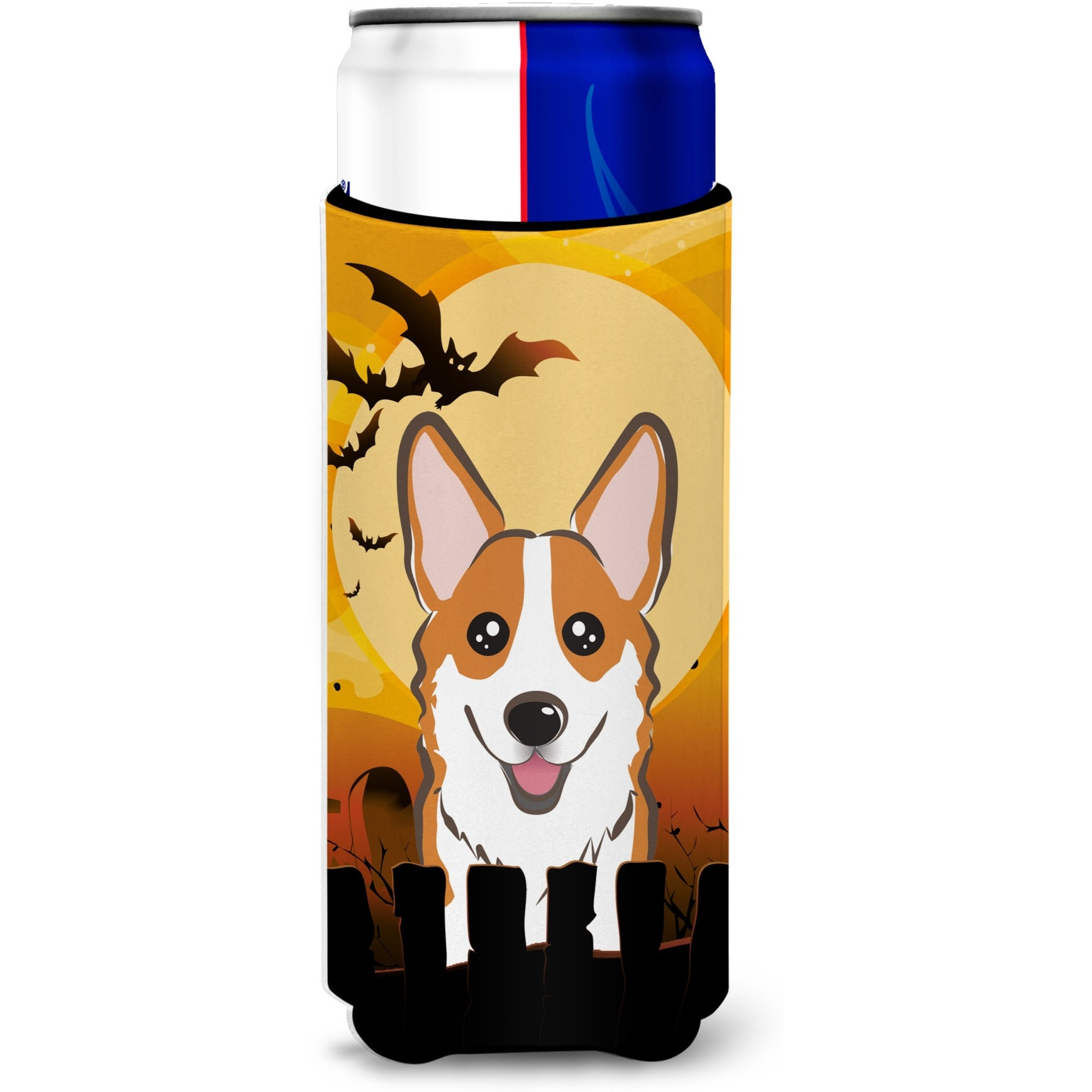 &quotCaroline's Treasures Halloween Red Corgi Michelob Ultra Koozies for Slim Cans, Multicolor"