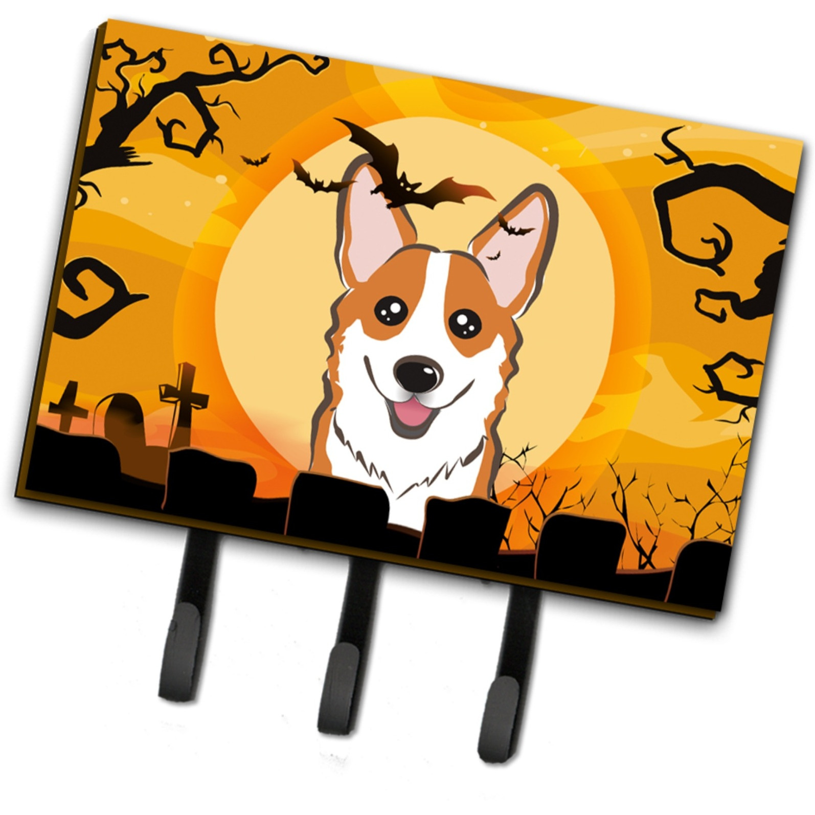 &quotCaroline's Treasures BB1812TH68 Halloween Red Corgi Leash or Key Holder, Large, Multicolor"