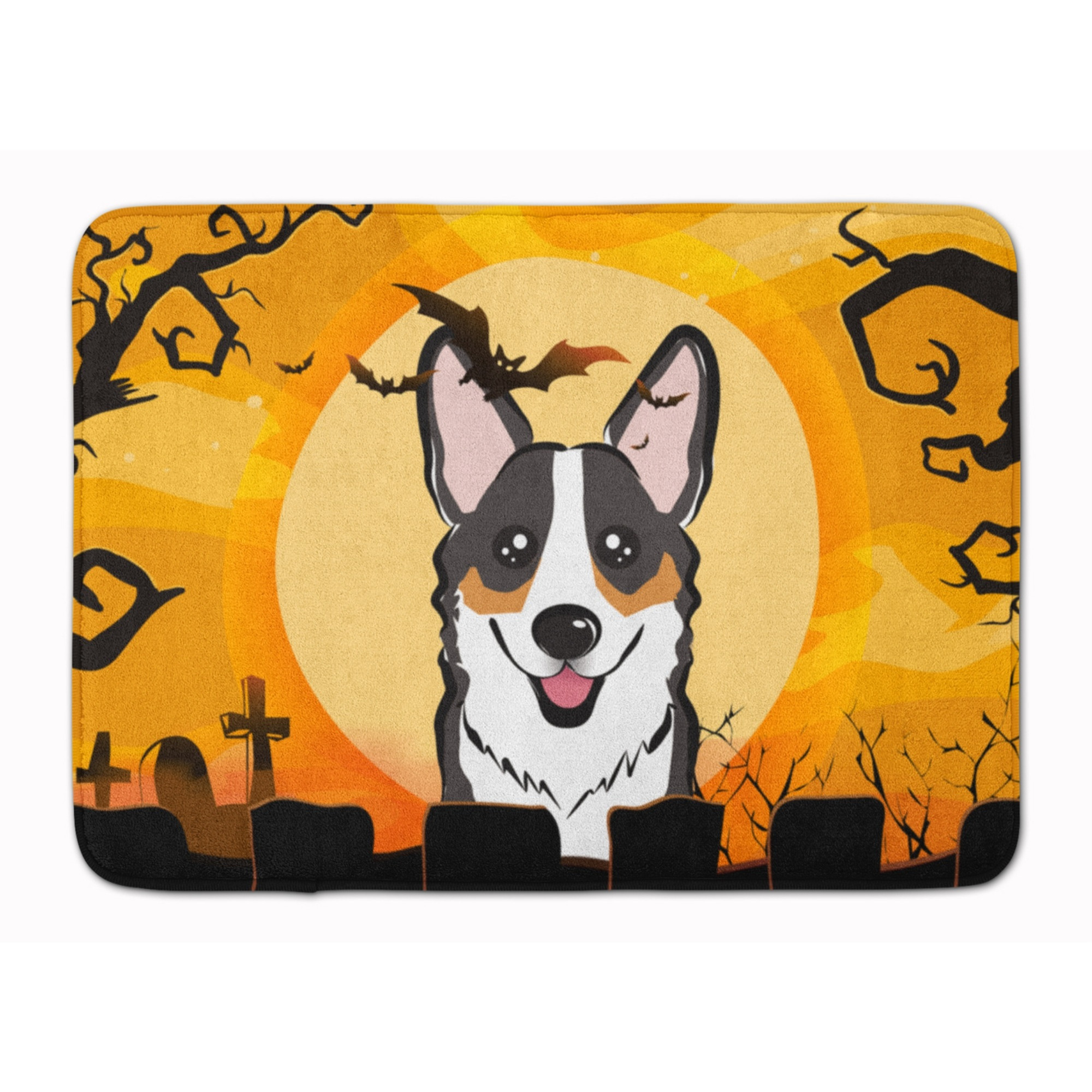 &quotCaroline's Treasures Halloween Tricolor Corgi Floor Mat, 19"" x 27"", Multicolor"